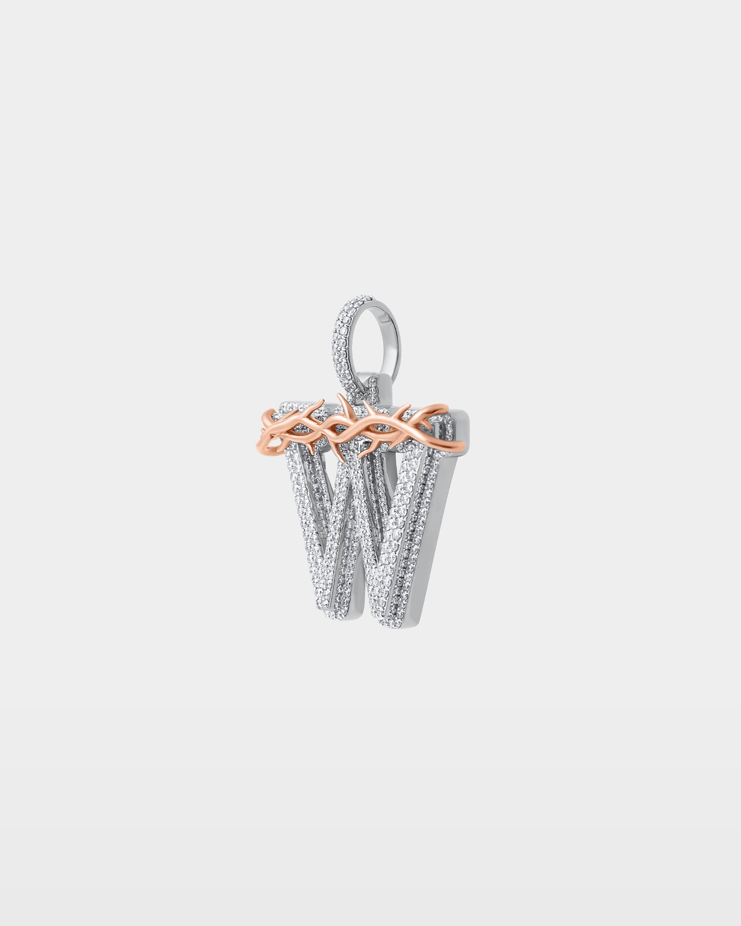 Barbed Wire "W" Letter Diamond Pendant | The Ice Champ Custom Jewelry DFW