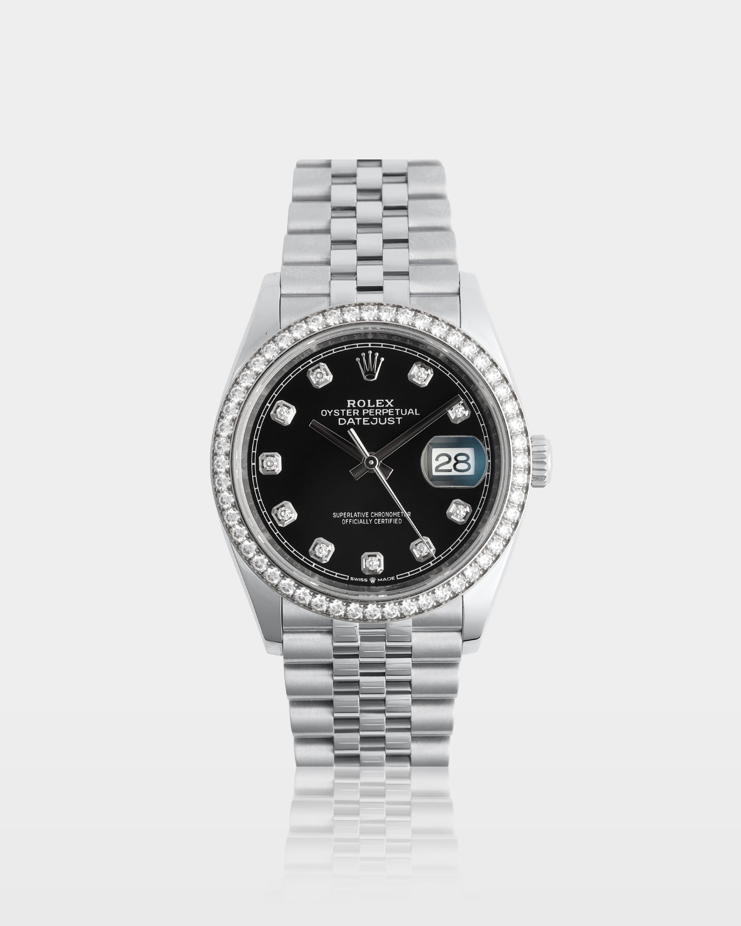 Black Diamond Rolex Datejust 36 126284RBR | The Ice Champ Watches TX