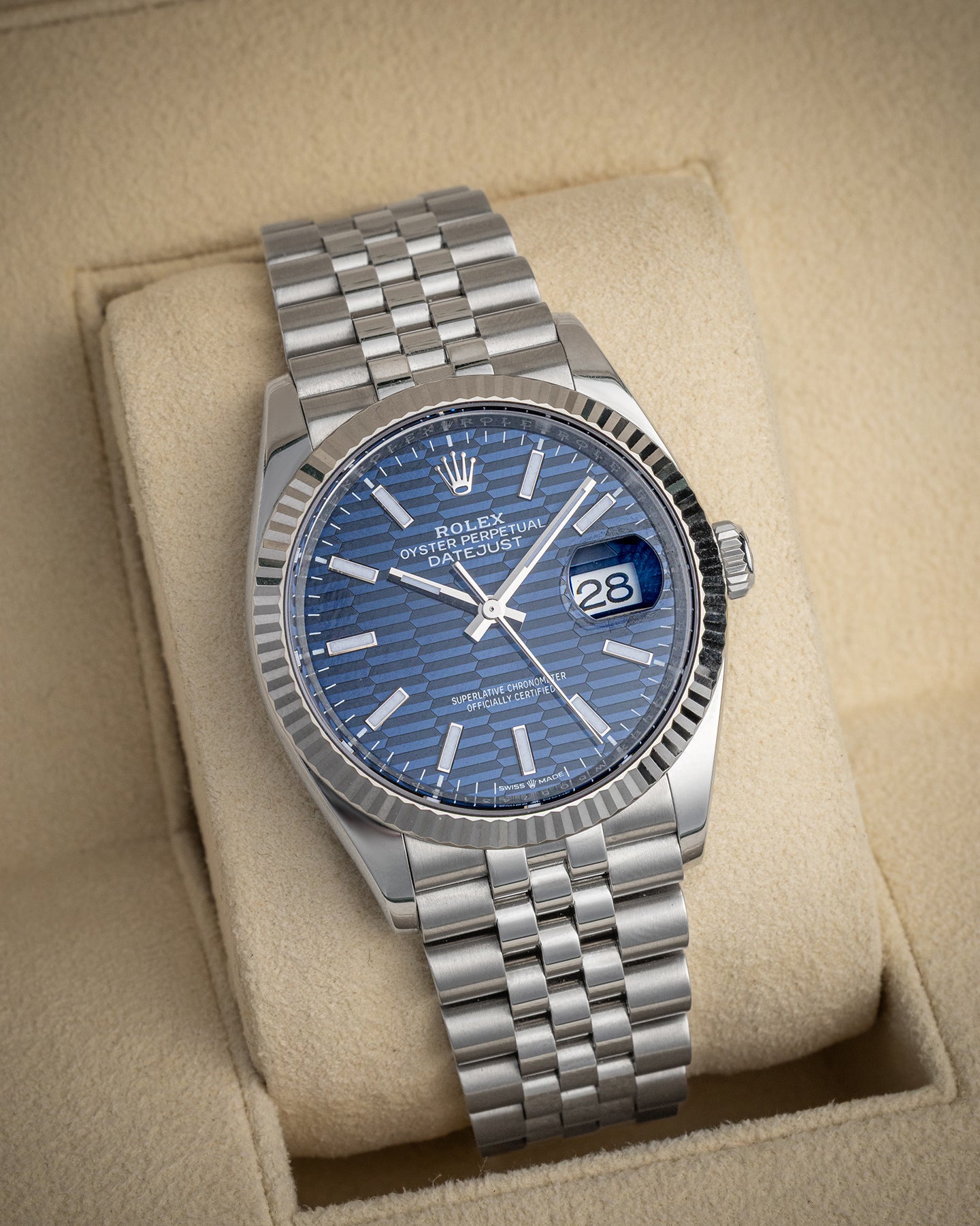 Blue Motif Rolex Datejust 36 126234 | The Ice Champ Watches in DFW