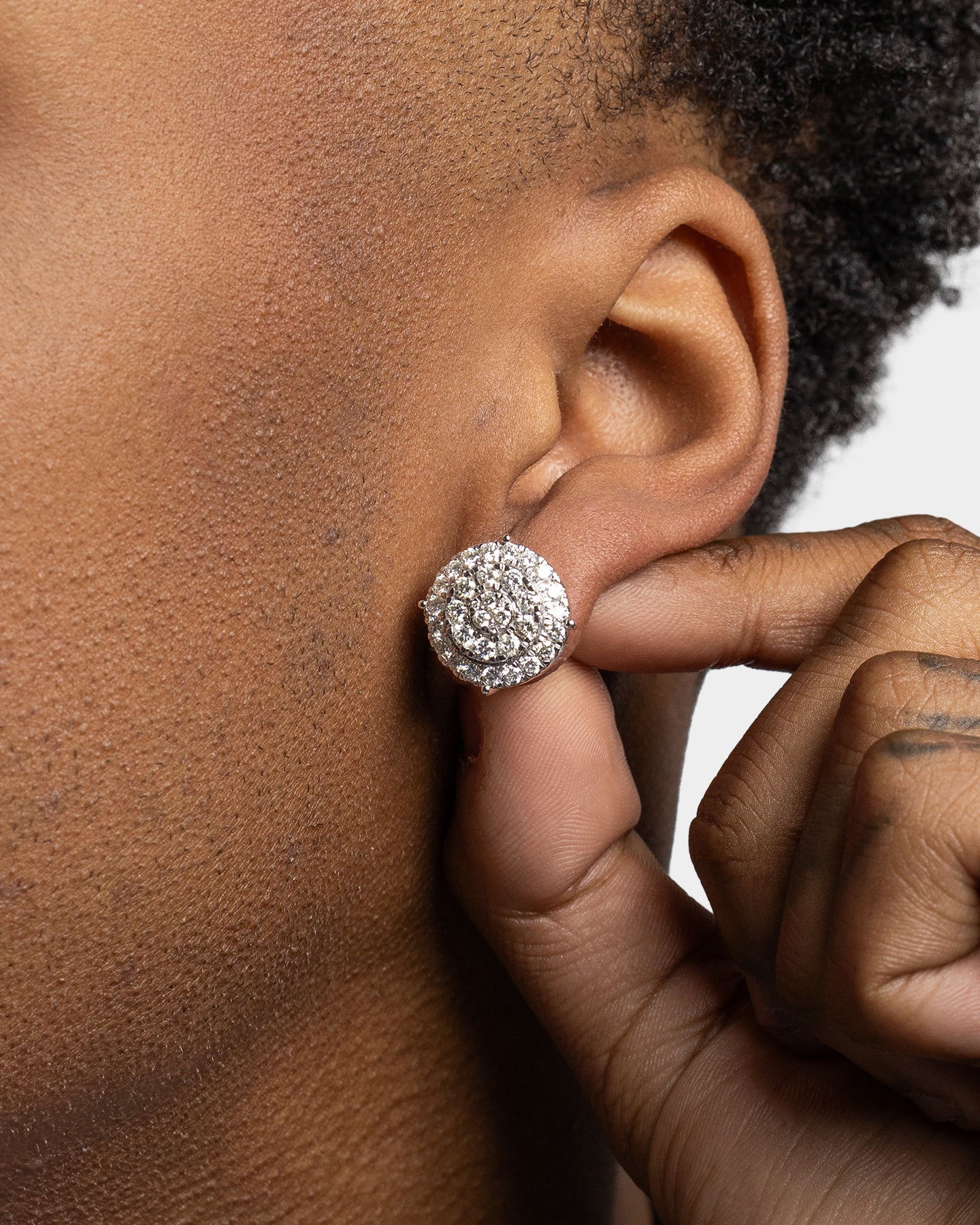 Circular Pavé Diamond Studs | The Ice Champ