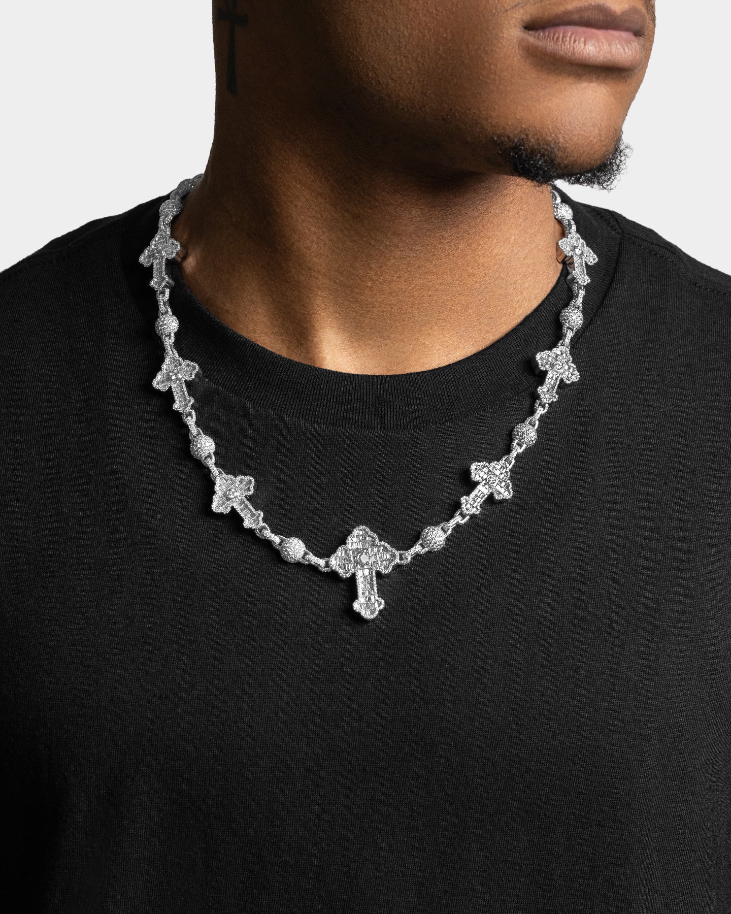Diamond Cross & Ball Link Chain | The Ice Champ Grapevine