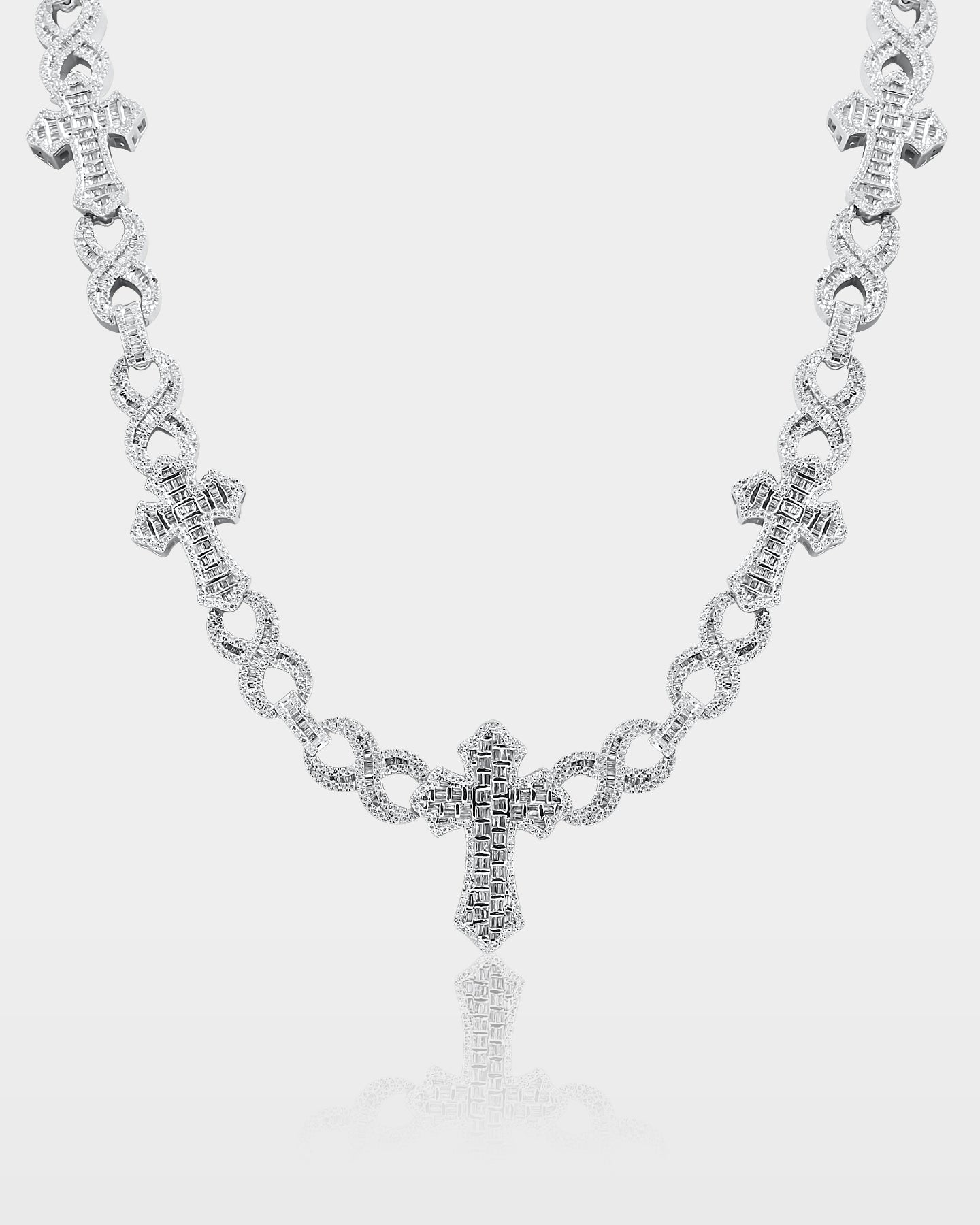 Cross & Double Infinity Diamond Link Mens Chain | The Ice Champ Dallas