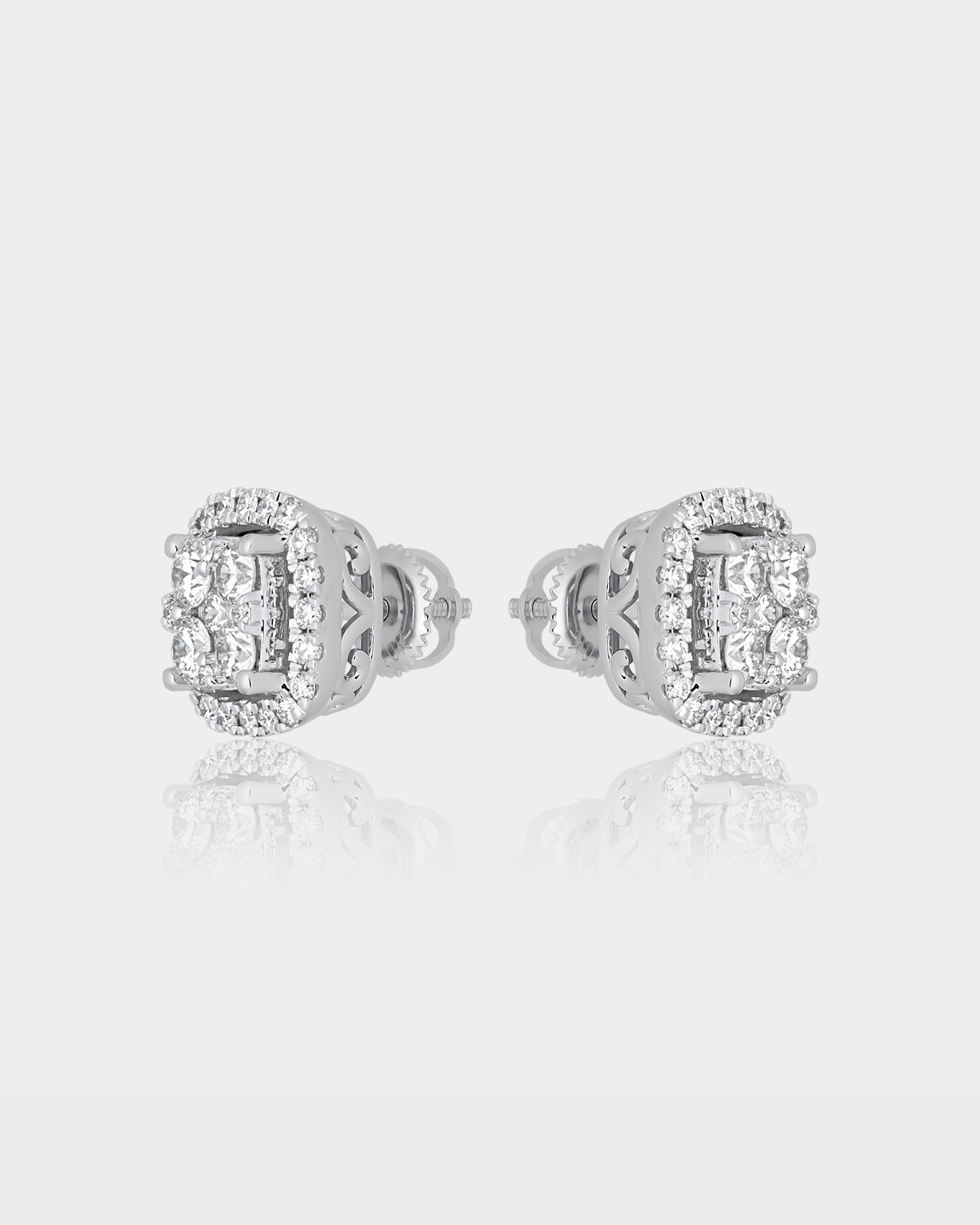 Cushion Halo Diamond Studs | The Ice Champ Dallas, Texas