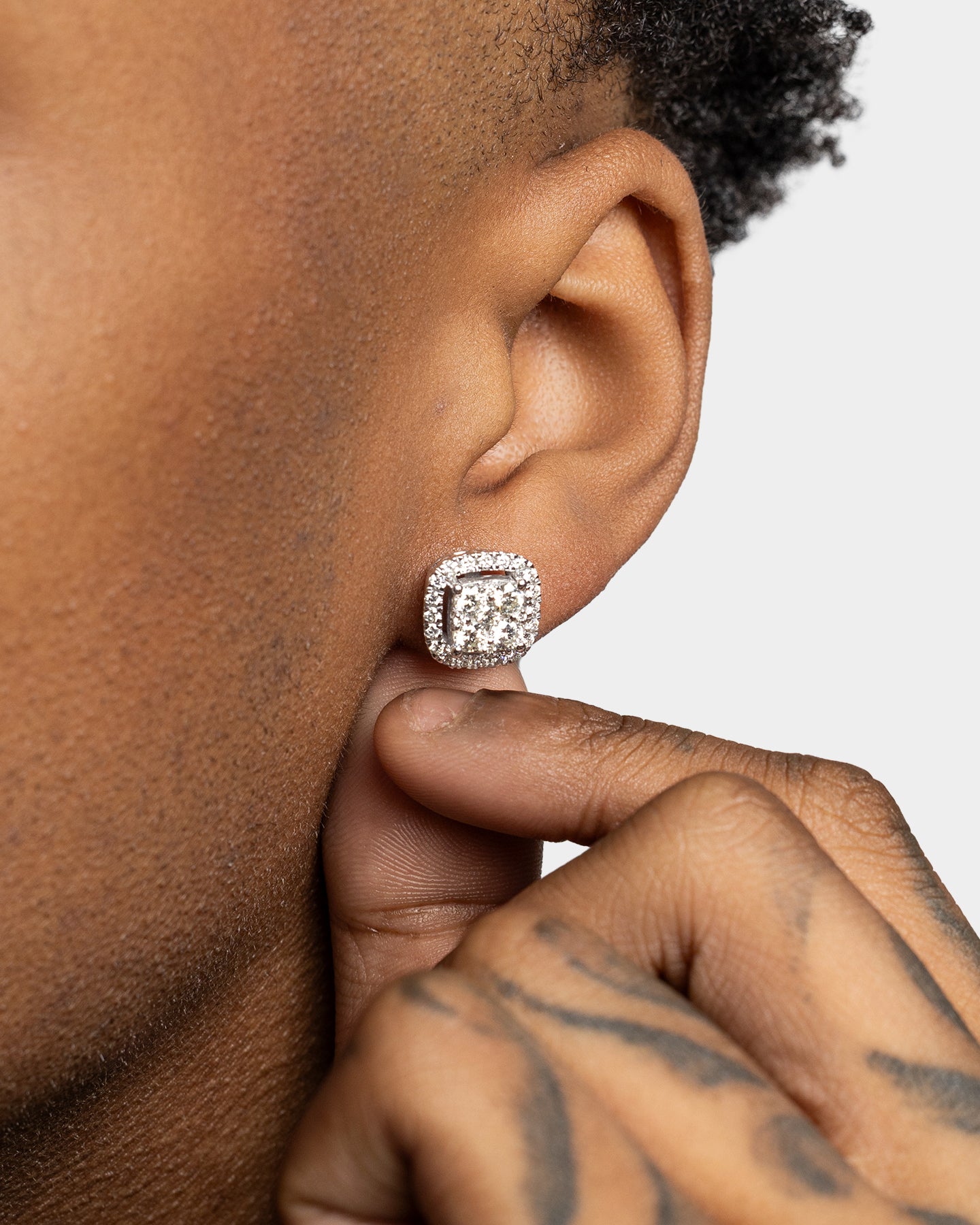 Cushion Halo Diamond Studs | The Ice Champ