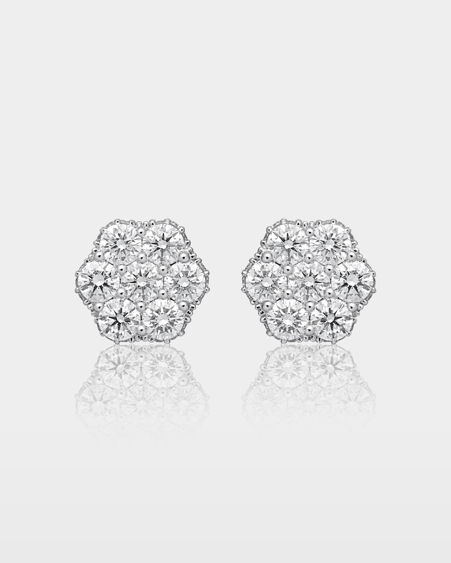 Floral Cluster Diamond Studs | The Ice Champ Jewelry