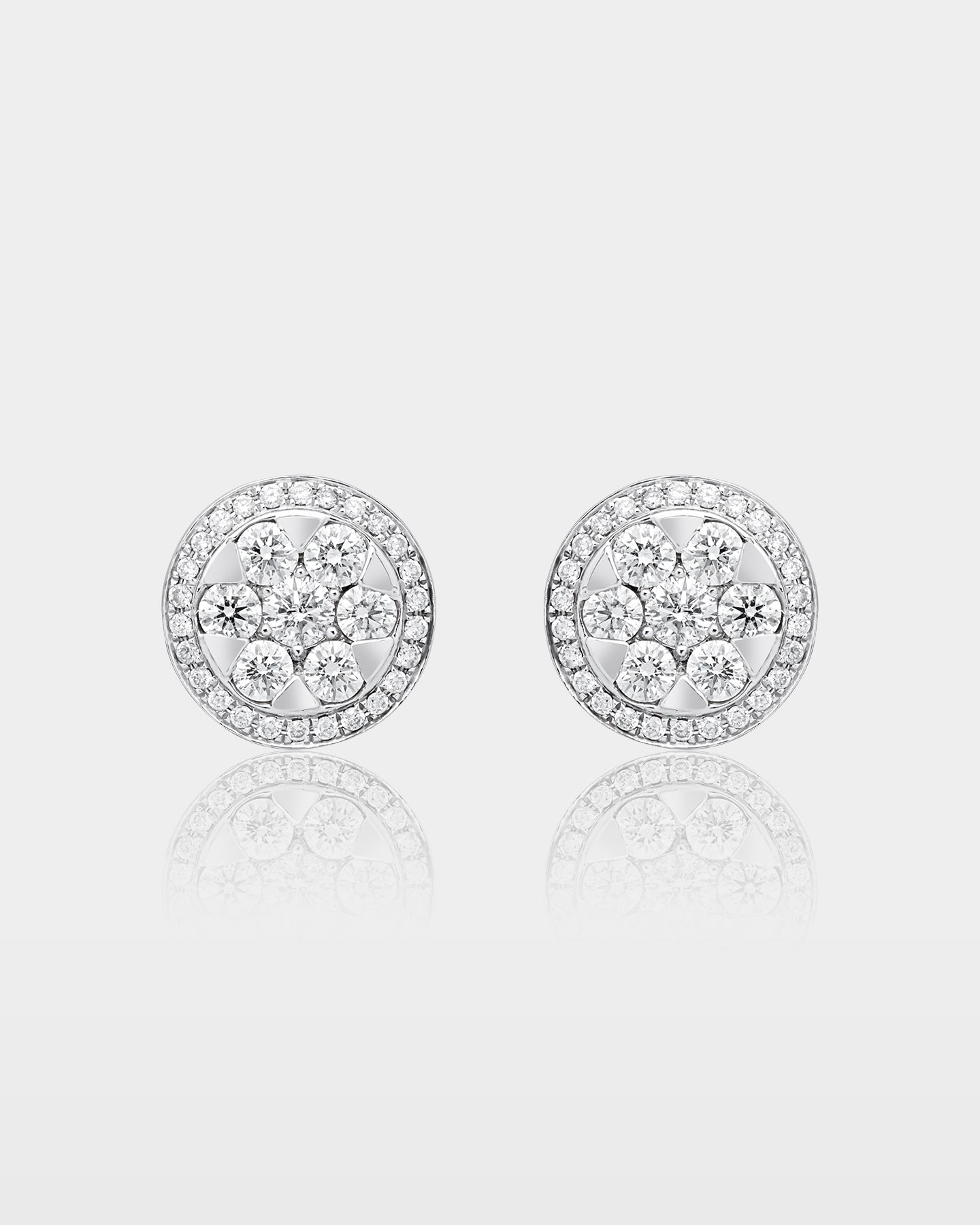 Geometric Flower Diamond Studs | The Ice Champ