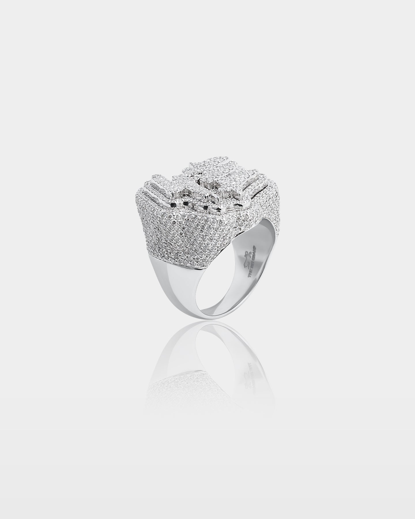 White Gold '4E' Diamond Statement Ring | The Ice Champ Dallas