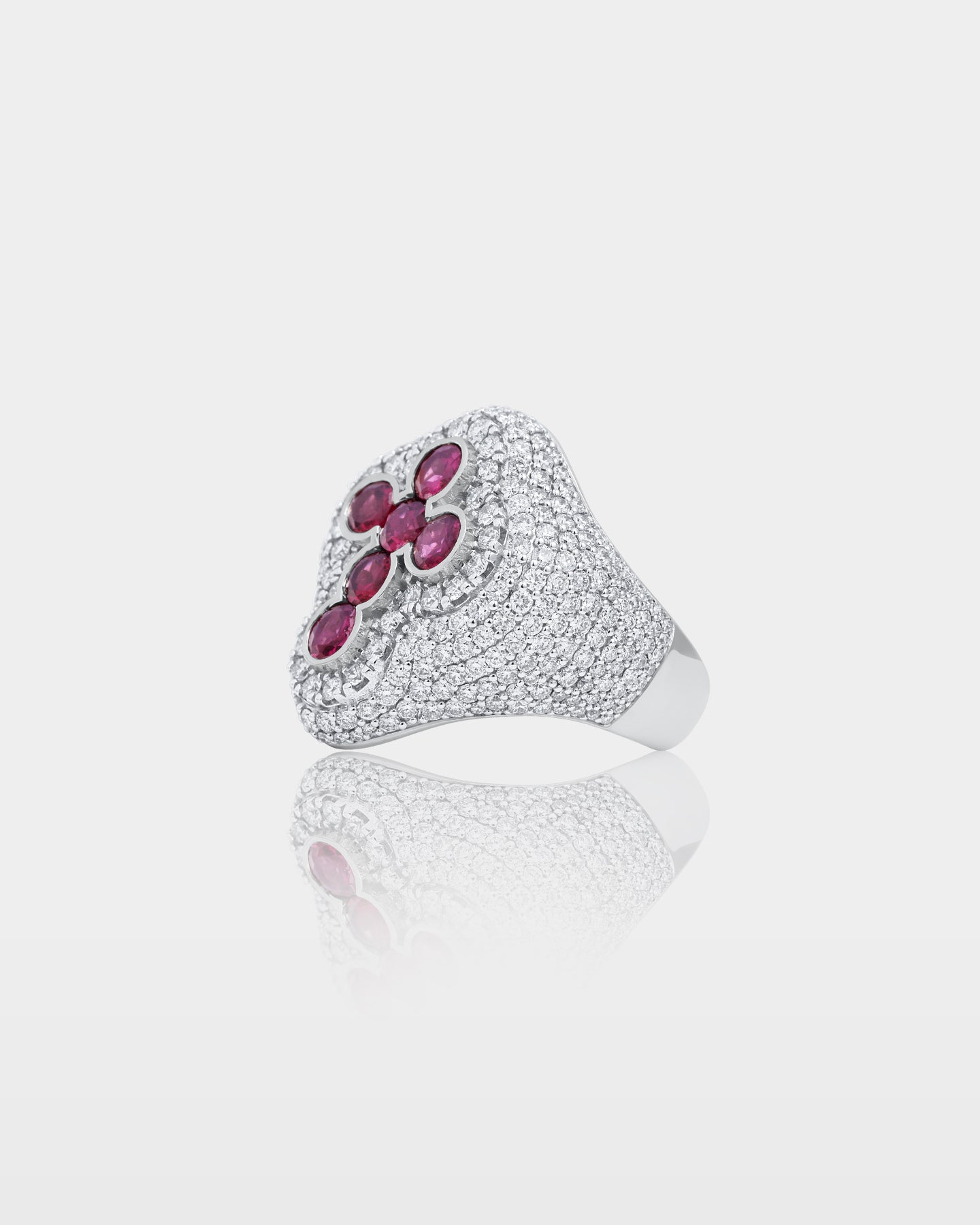 White Gold Amethyst Cross Diamond Signet Ring | The Ice Champ USA