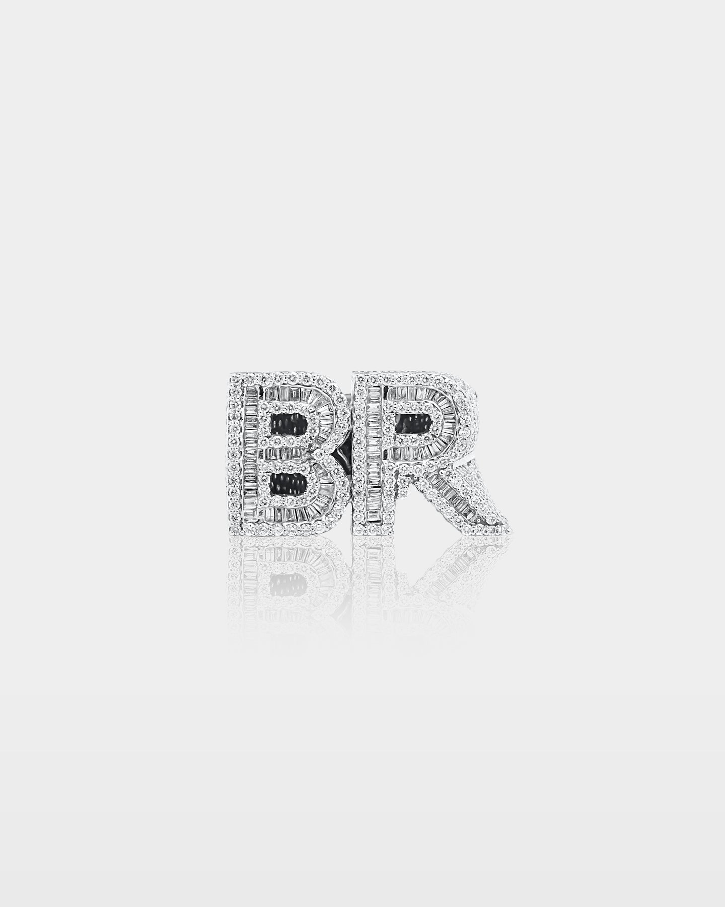 Gold 'BR' Diamond Statement Ring | The Ice Champ Custom Jewelry Dallas