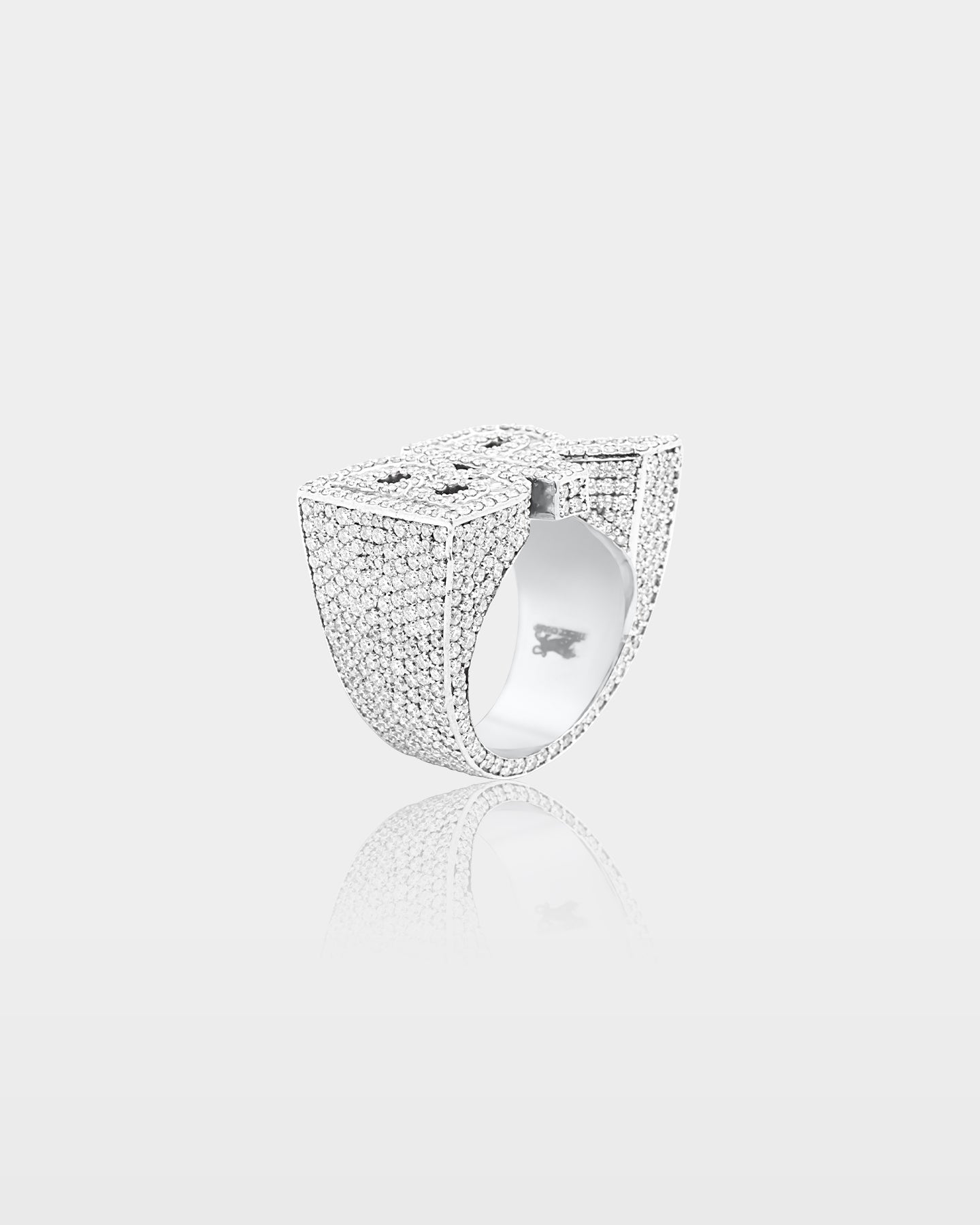Gold 'BR' Diamond Statement Ring | The Ice Champ Custom Jewelry Dallas