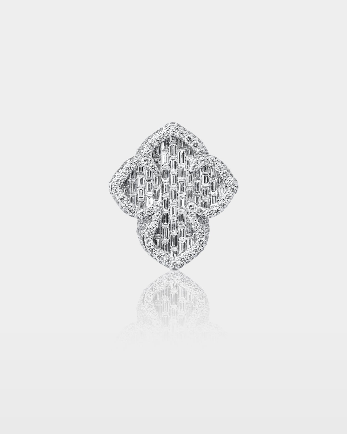 Gold Cross Pavé Natural Diamond Ring | The Ice Champ Grapevine, Texas