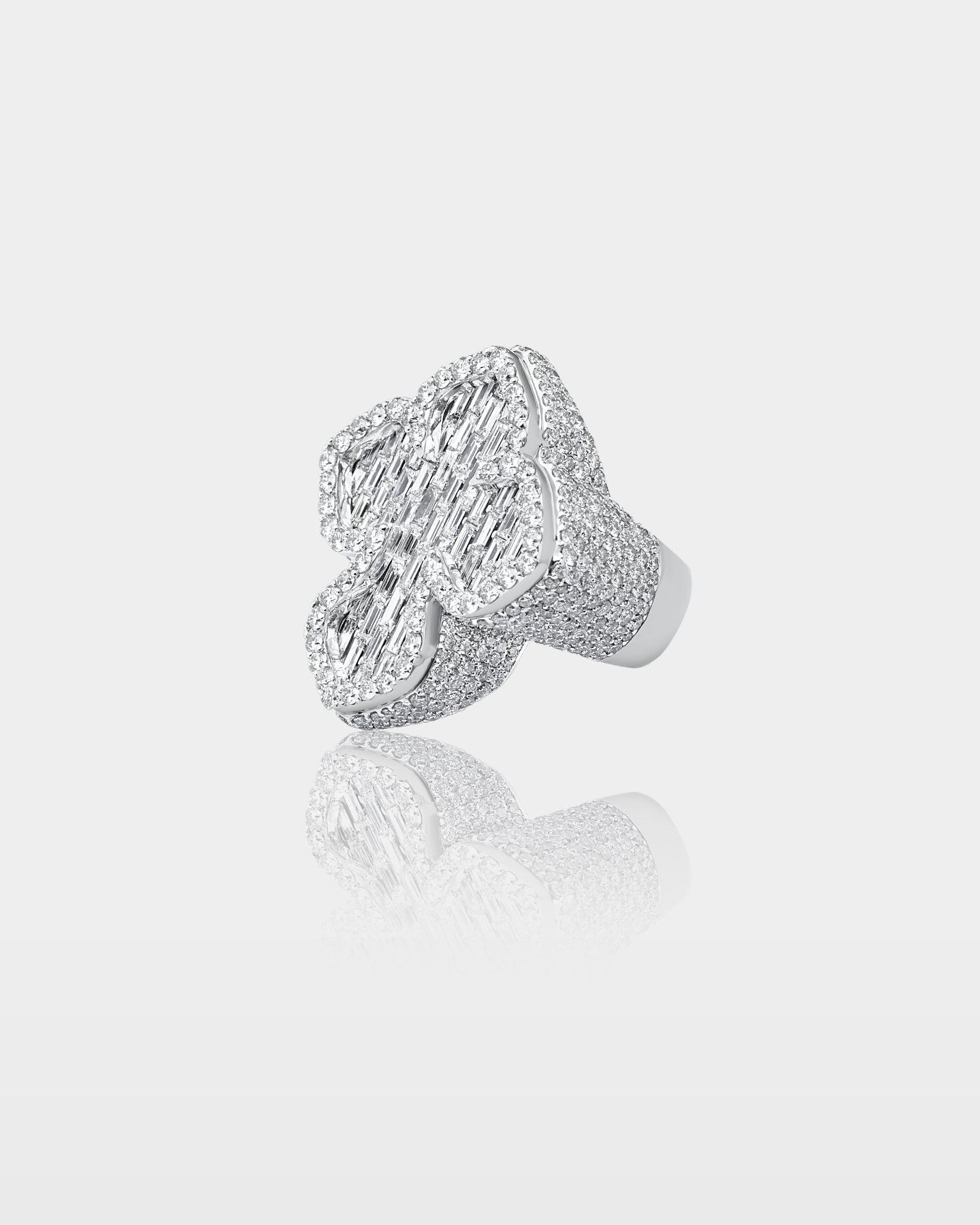Gold Cross Pavé Natural Diamond Ring | The Ice Champ Grapevine, Texas