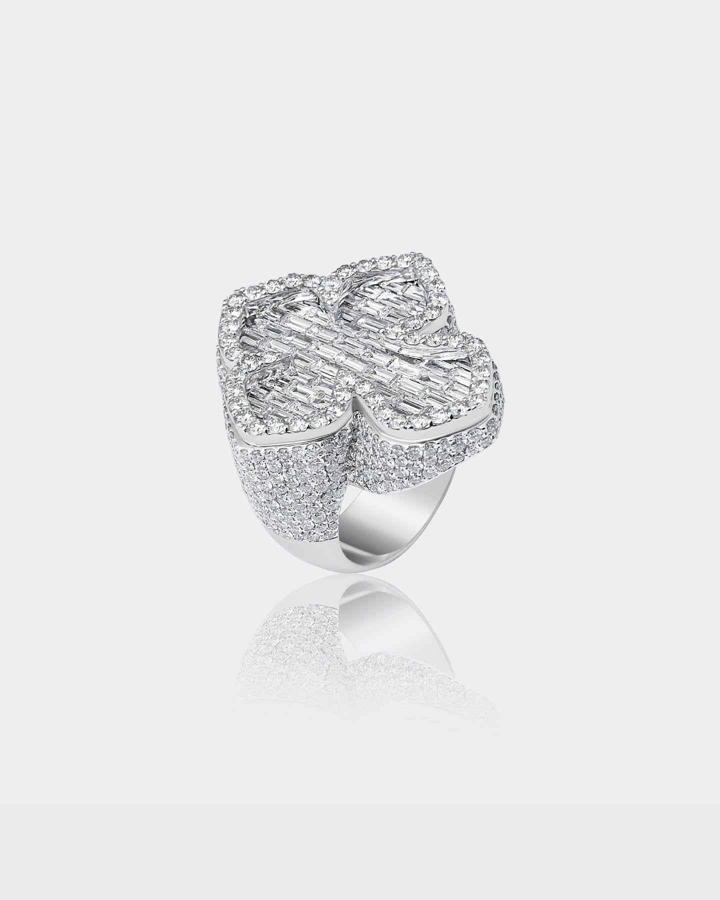 Gold Cross Pavé Natural Diamond Ring | The Ice Champ Grapevine, Texas