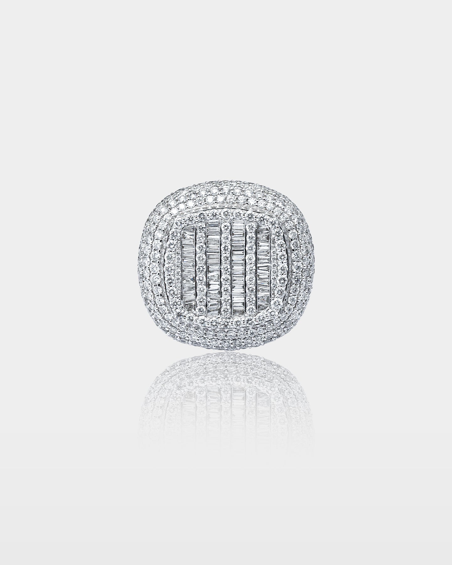 Gold Cushion Pavé Diamond Ring | The Ice Champ Dallas, Texas