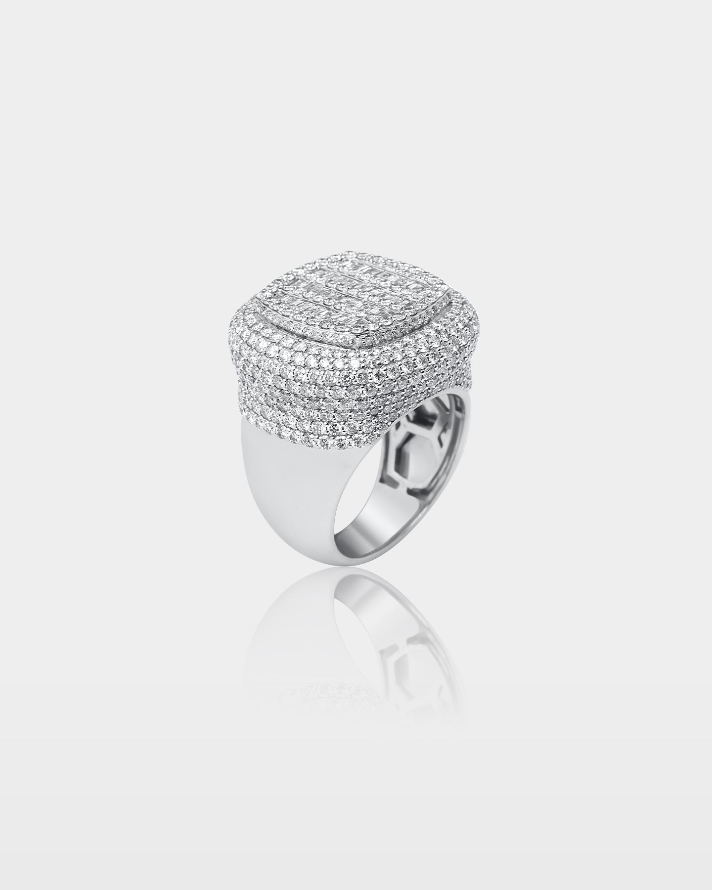 Gold Cushion Pavé Diamond Ring | The Ice Champ Dallas, Texas