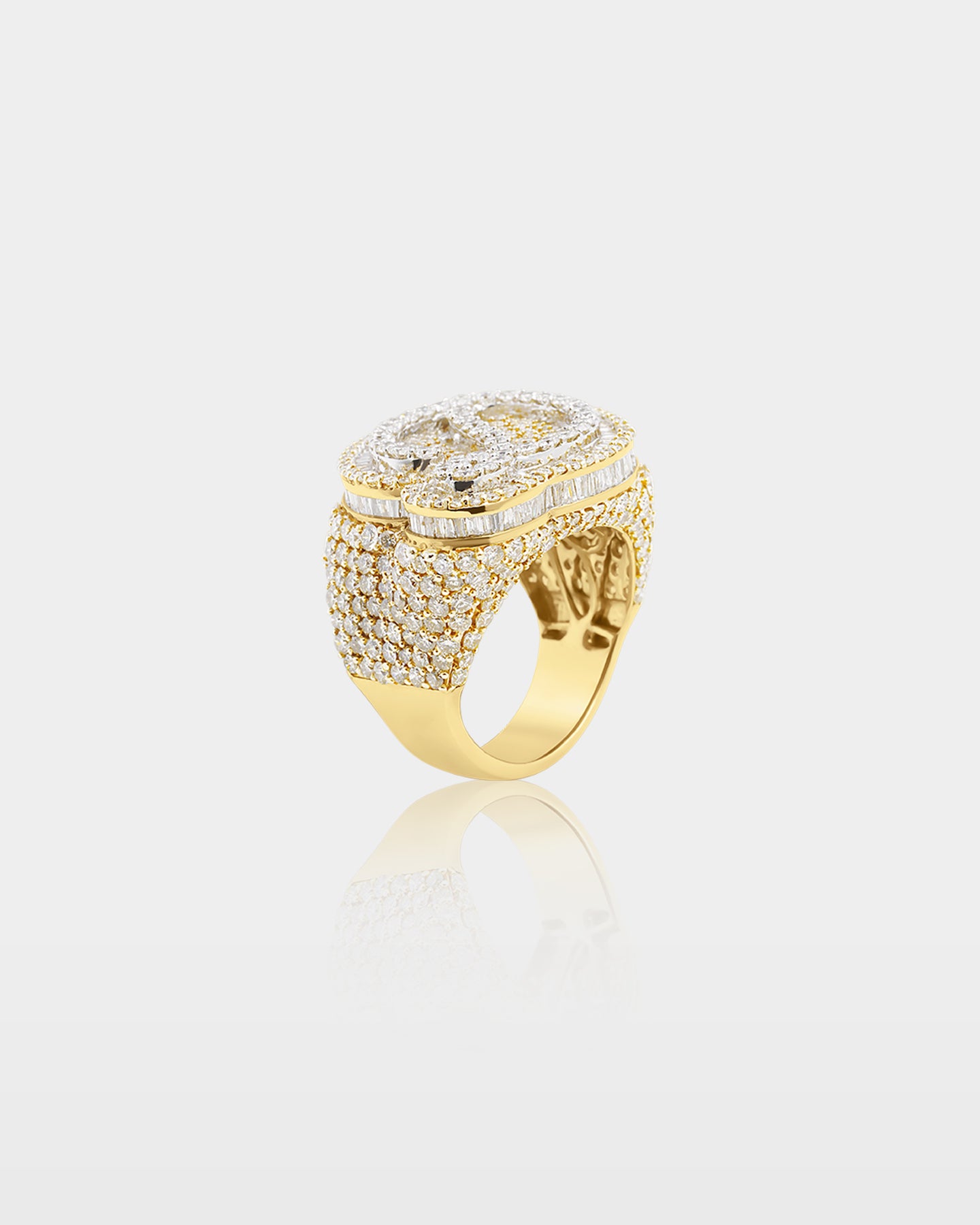 Gold 'D' Letter Diamond Statement Ring | The Ice Champ Icy Jewelry TX