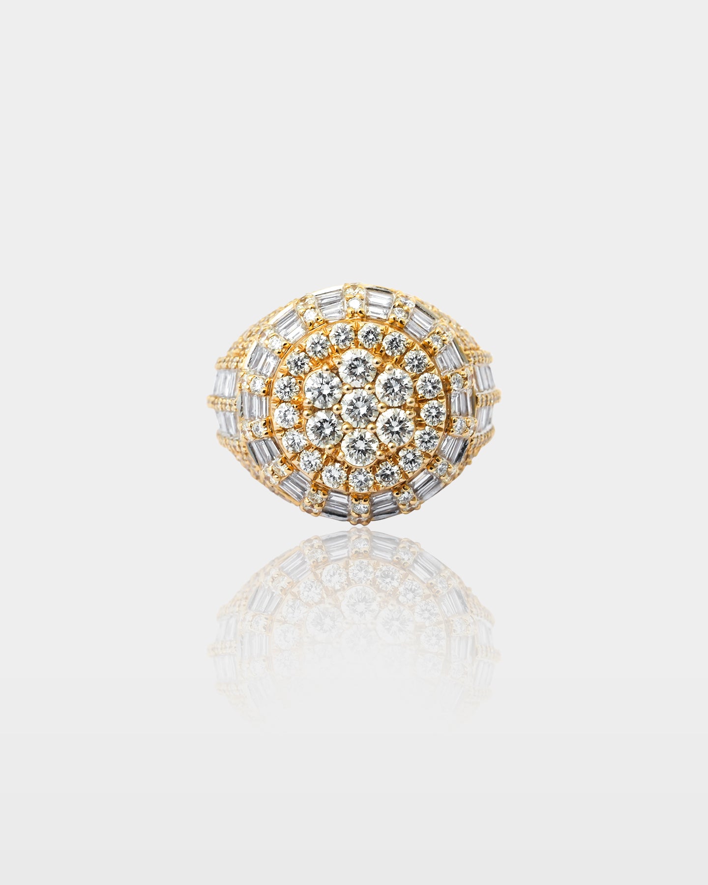 Gold Dome Round and Baguette Diamond Ring | The Ice Champ Grapevine, Texas