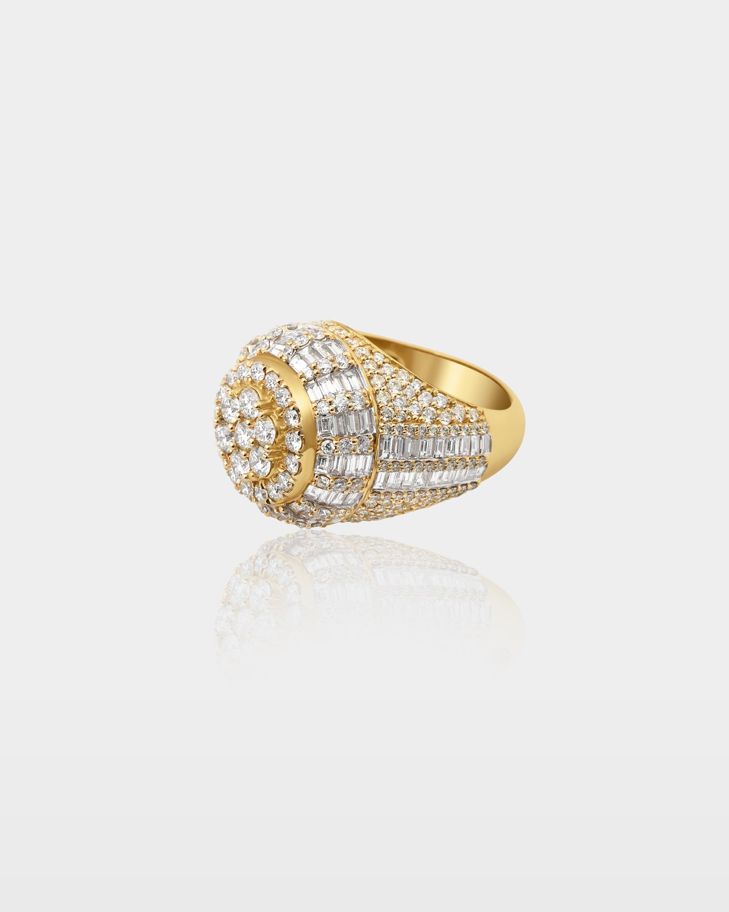 Gold Dome Round and Baguette Diamond Ring | The Ice Champ Grapevine, Texas
