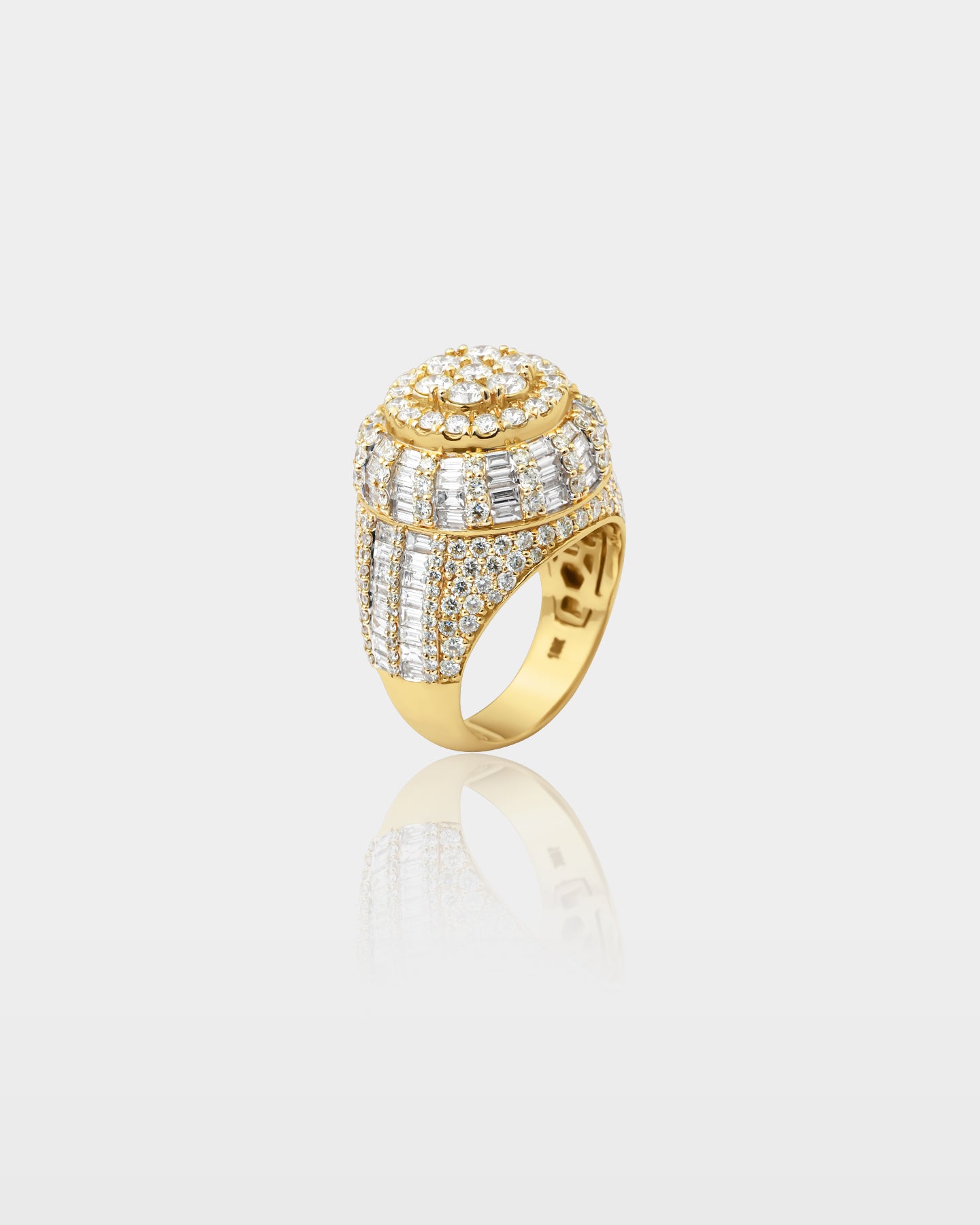 Gold Dome Round and Baguette Diamond Ring | The Ice Champ Grapevine, Texas