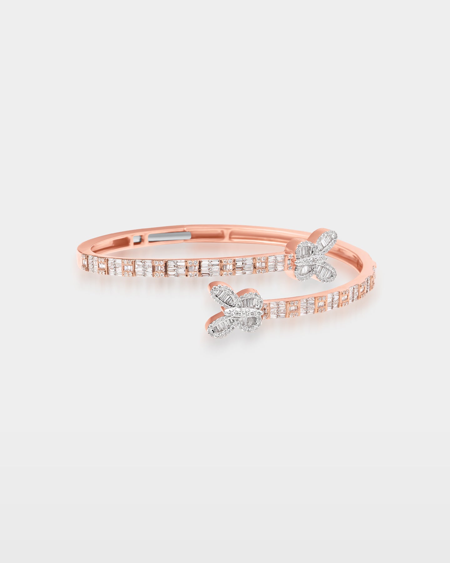 Rose Gold Double Butterfly Wrap Diamond Bangle | The Ice Champ DFW, Texas