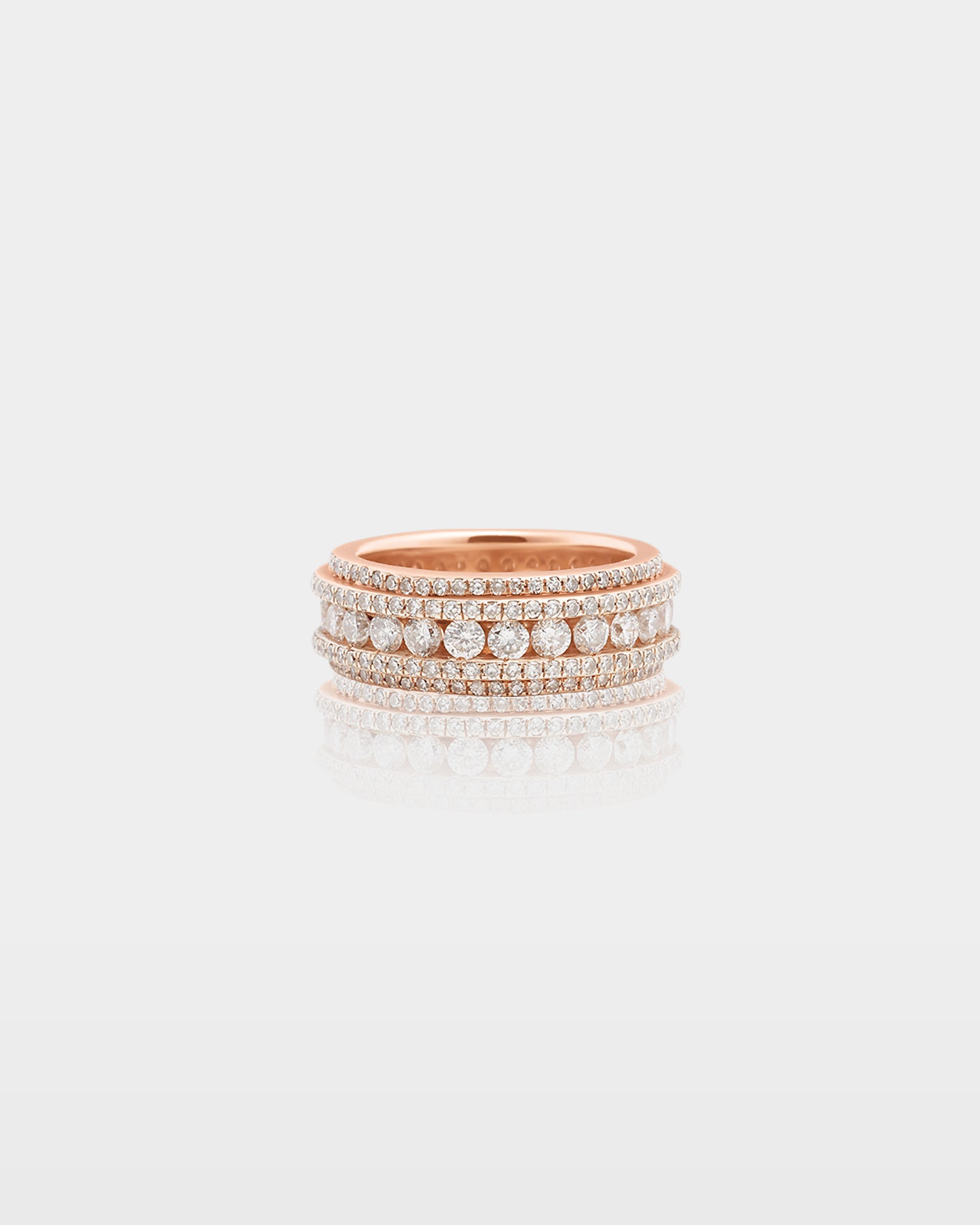 Gold Five Row Diamond Eternity Band | The Ice Champ Diamond Rings Dallas