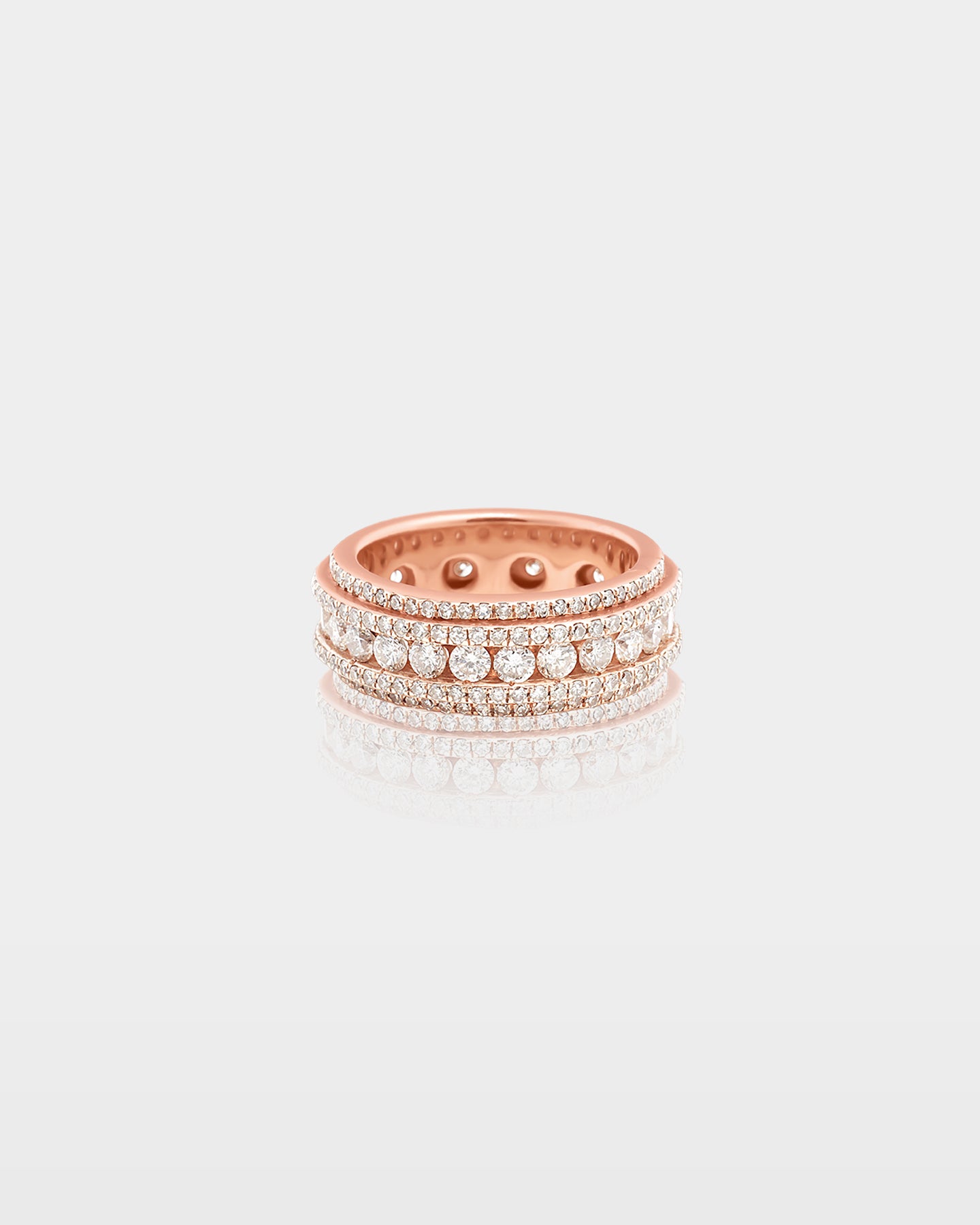 Gold Five Row Diamond Eternity Band | The Ice Champ Diamond Rings Dallas
