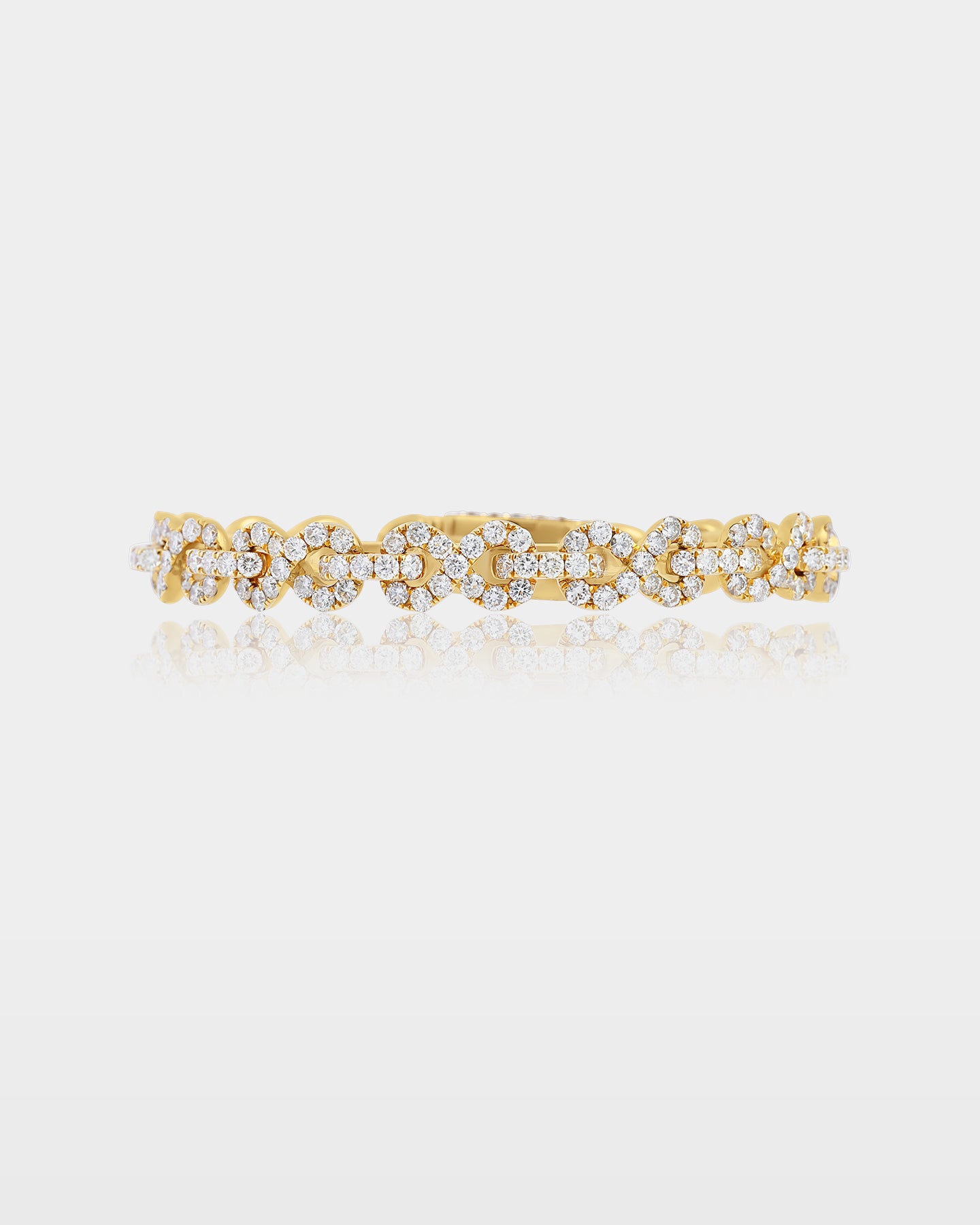 Yellow Gold Infinity Rolo Iced Link Bracelet | The Ice Champ Jewelry