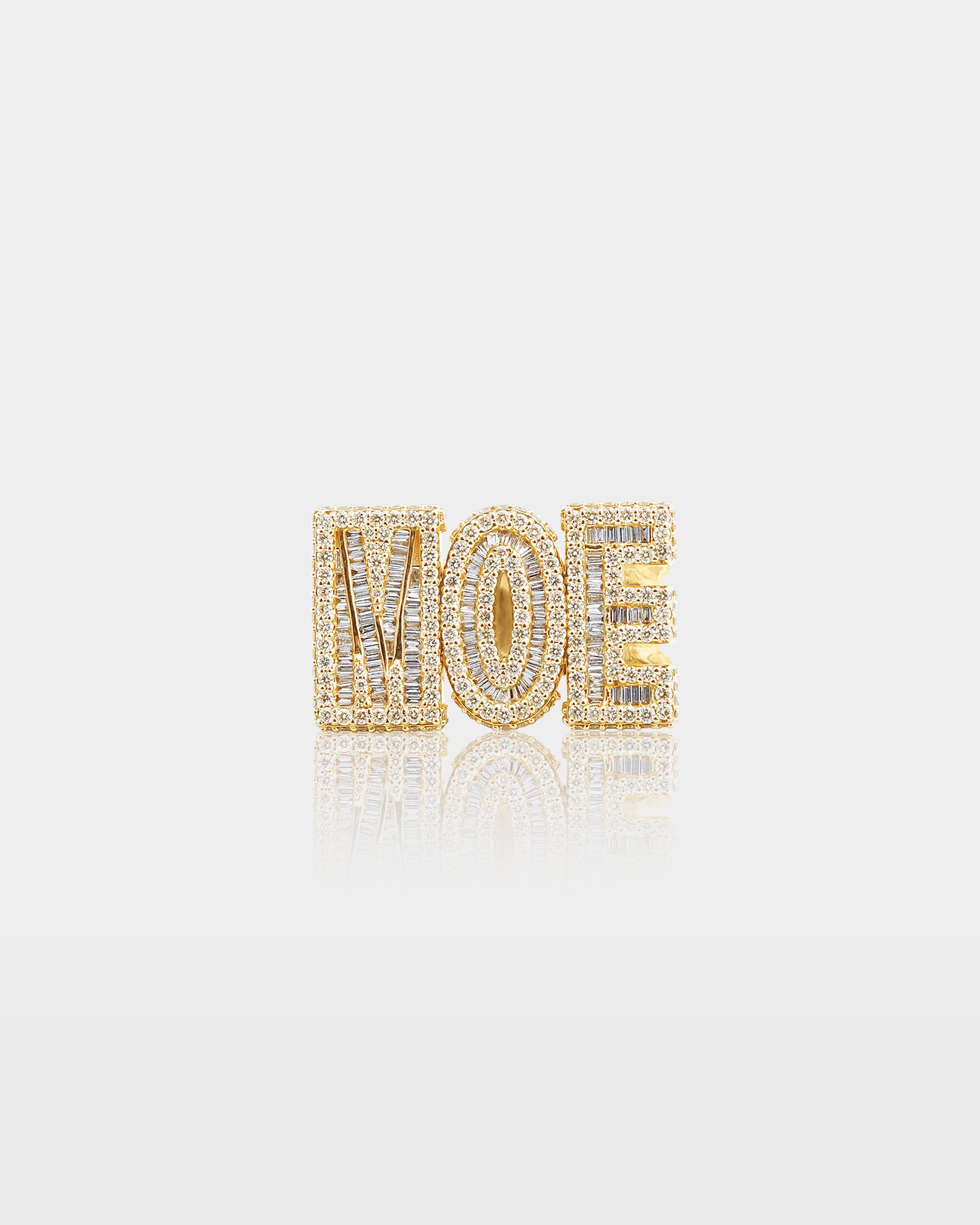 Gold 'MOE' Diamond Statement Ring | The Ice Champ Custom Jewelry Dallas