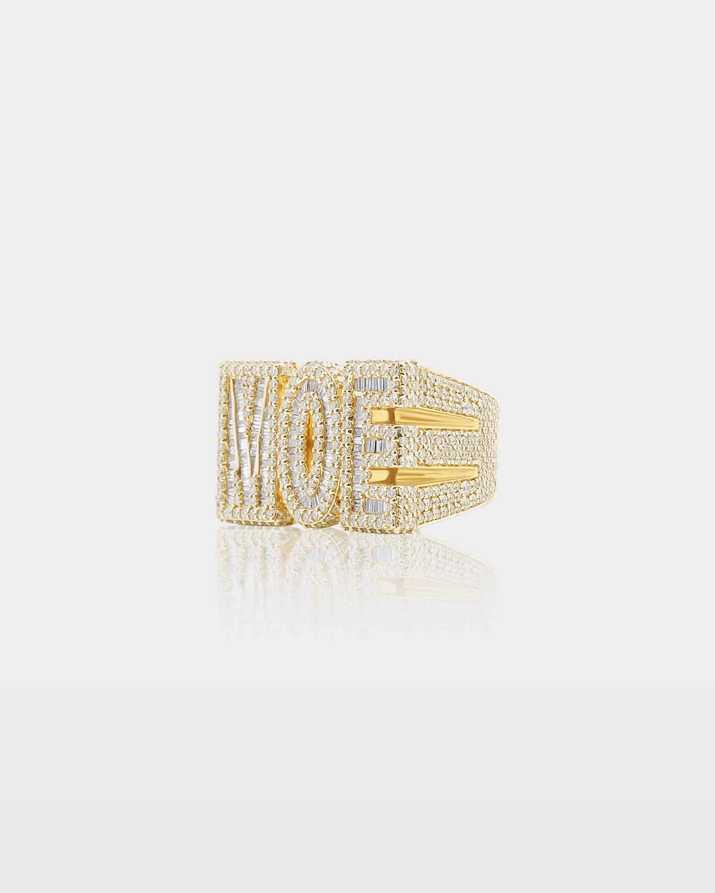 Gold 'MOE' Diamond Statement Ring | The Ice Champ Custom Jewelry Dallas