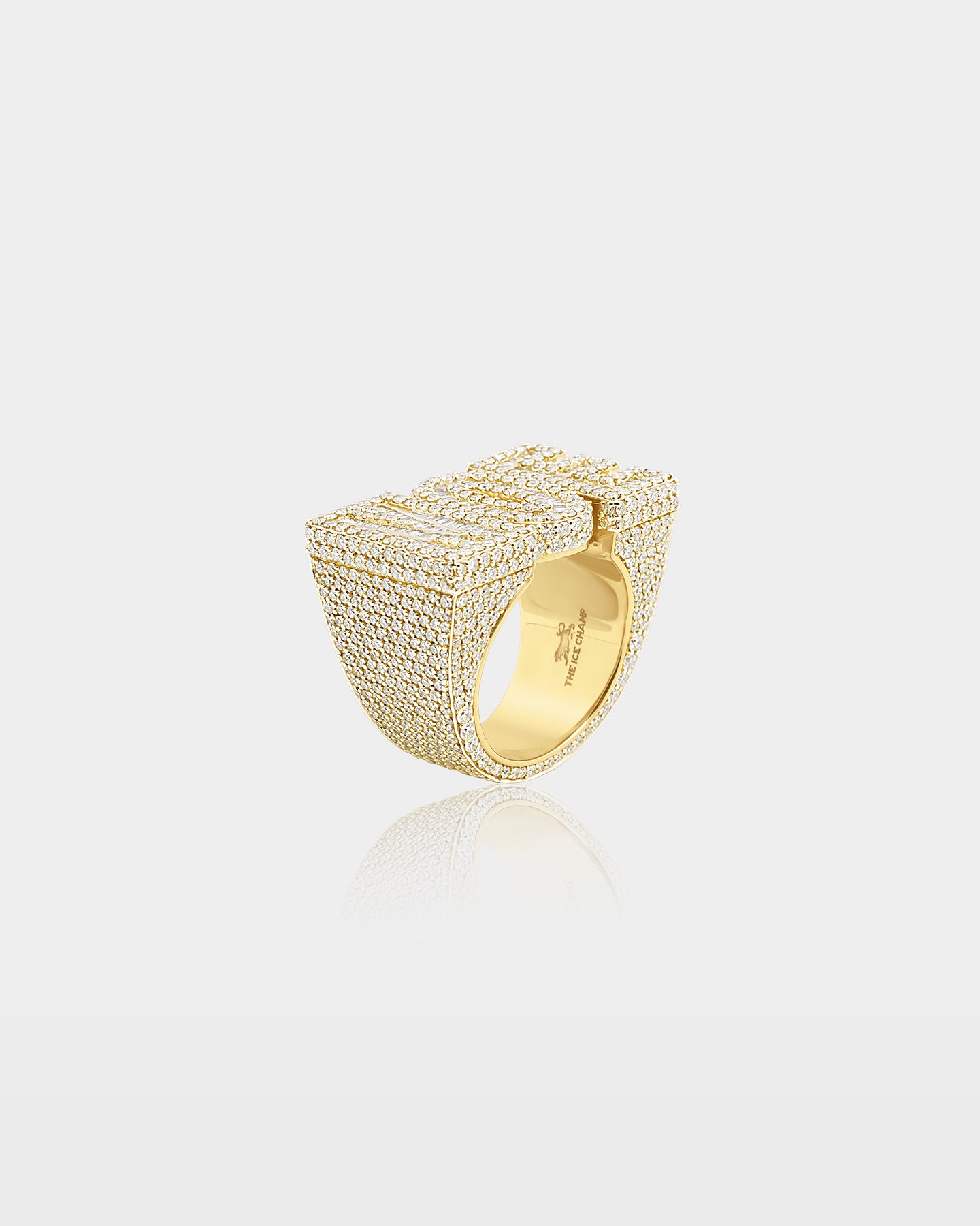 Gold 'MOE' Diamond Statement Ring | The Ice Champ Custom Jewelry Dallas