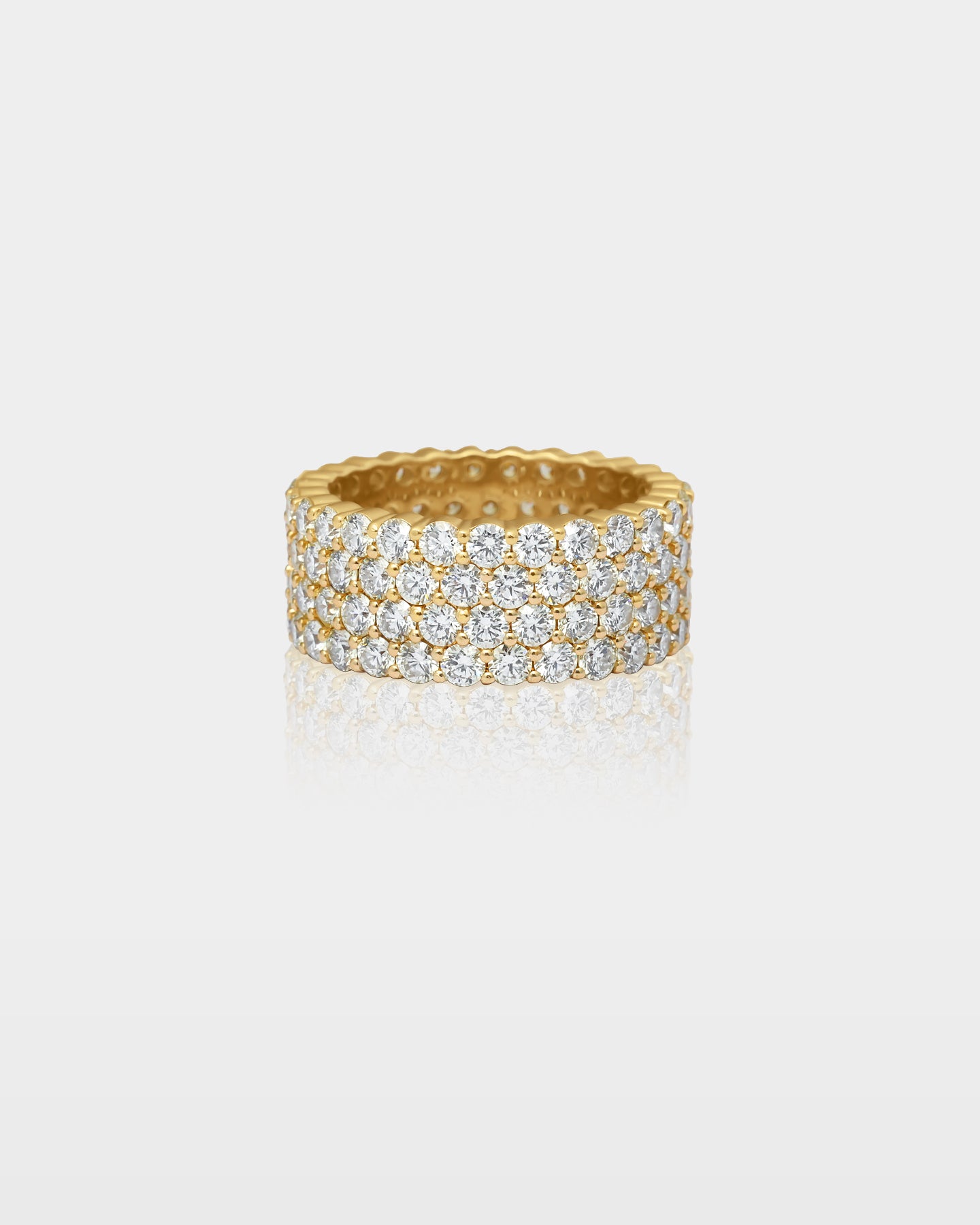 Yellow Gold Multi-Row Diamond Eternity Band | The Ice Champ Dallas, Texas