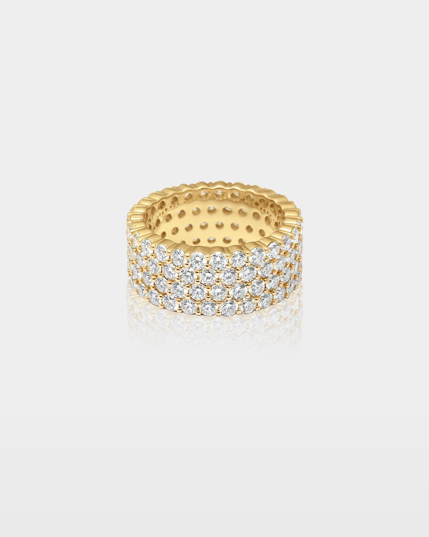 Yellow Gold Multi-Row Diamond Eternity Band | The Ice Champ Dallas, Texas