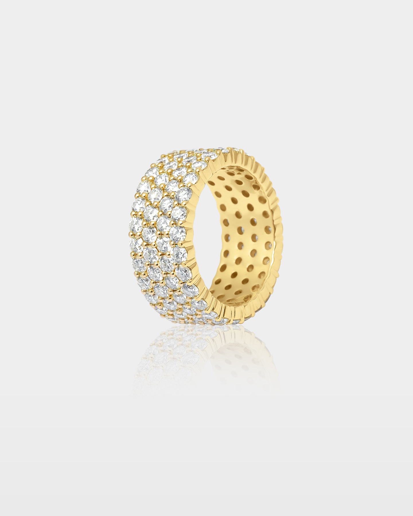 Yellow Gold Multi-Row Diamond Eternity Band | The Ice Champ Dallas, Texas
