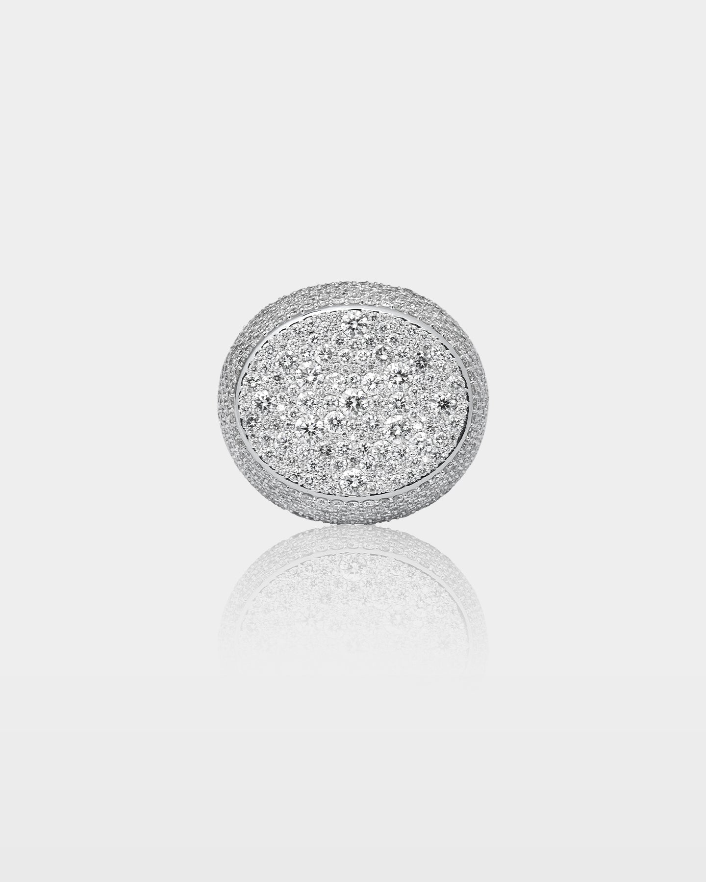 Gold Oval Pavé Diamond Statement Ring | The Ice Champ Dallas, Texas