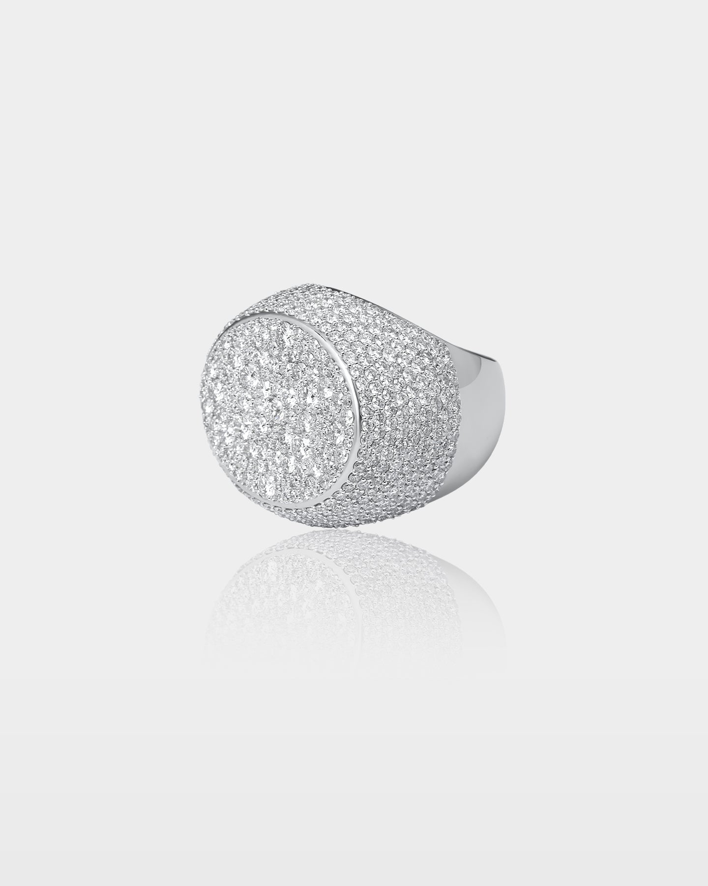 Gold Oval Pavé Diamond Statement Ring | The Ice Champ Dallas, Texas