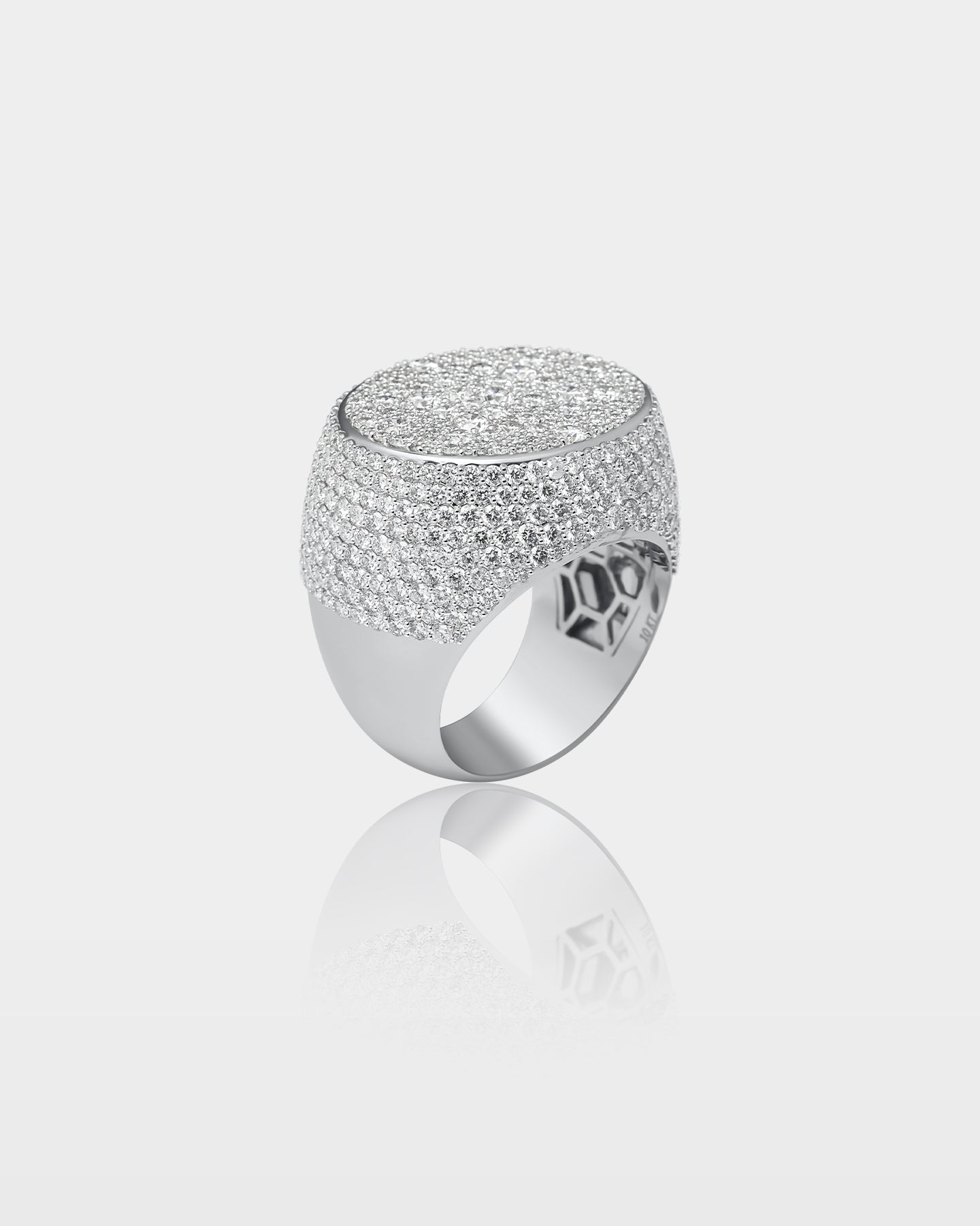 Gold Oval Pavé Diamond Statement Ring | The Ice Champ Dallas, Texas