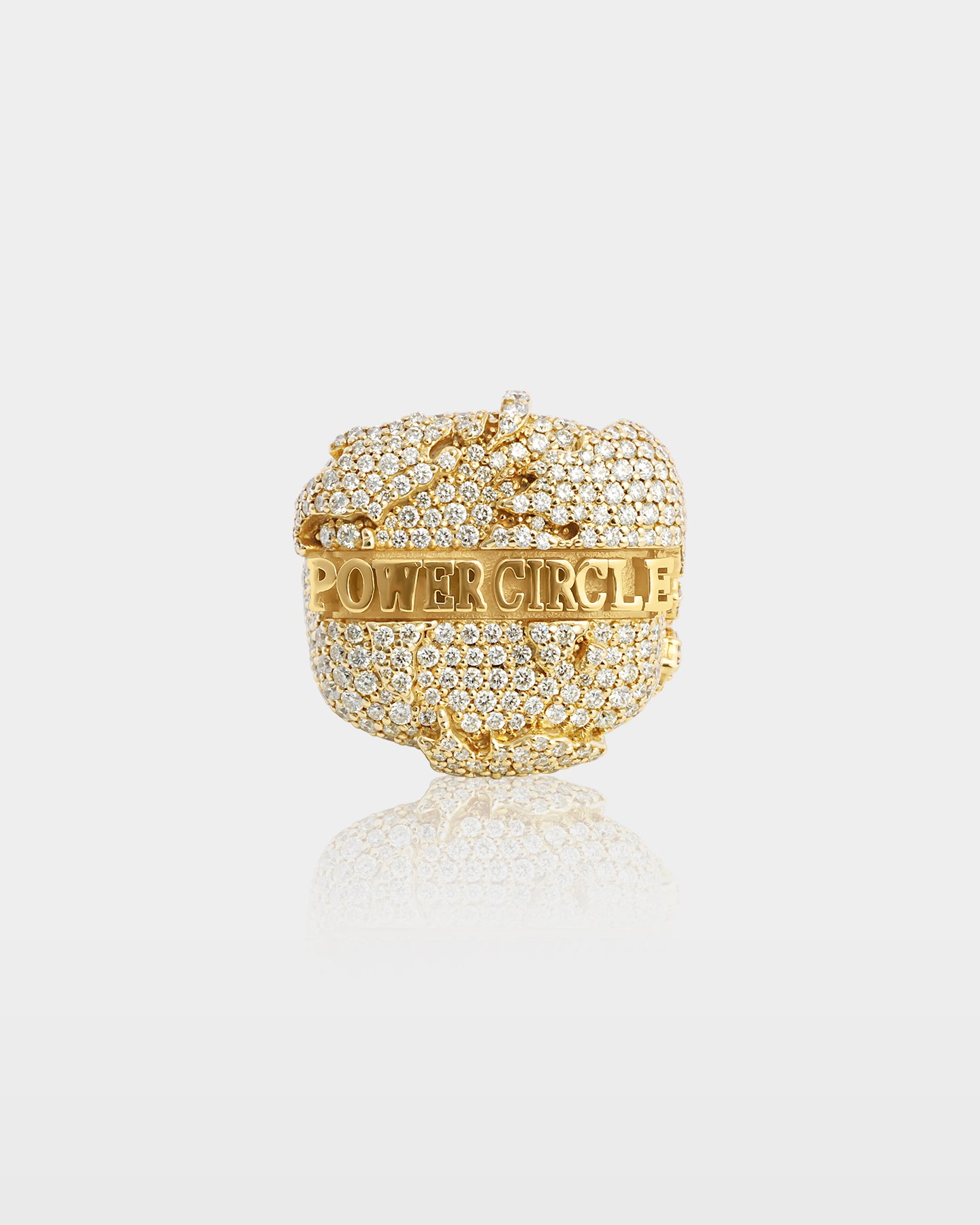 Gold 'Power Circle' Diamond Statement Ring | The Ice Champ Dallas