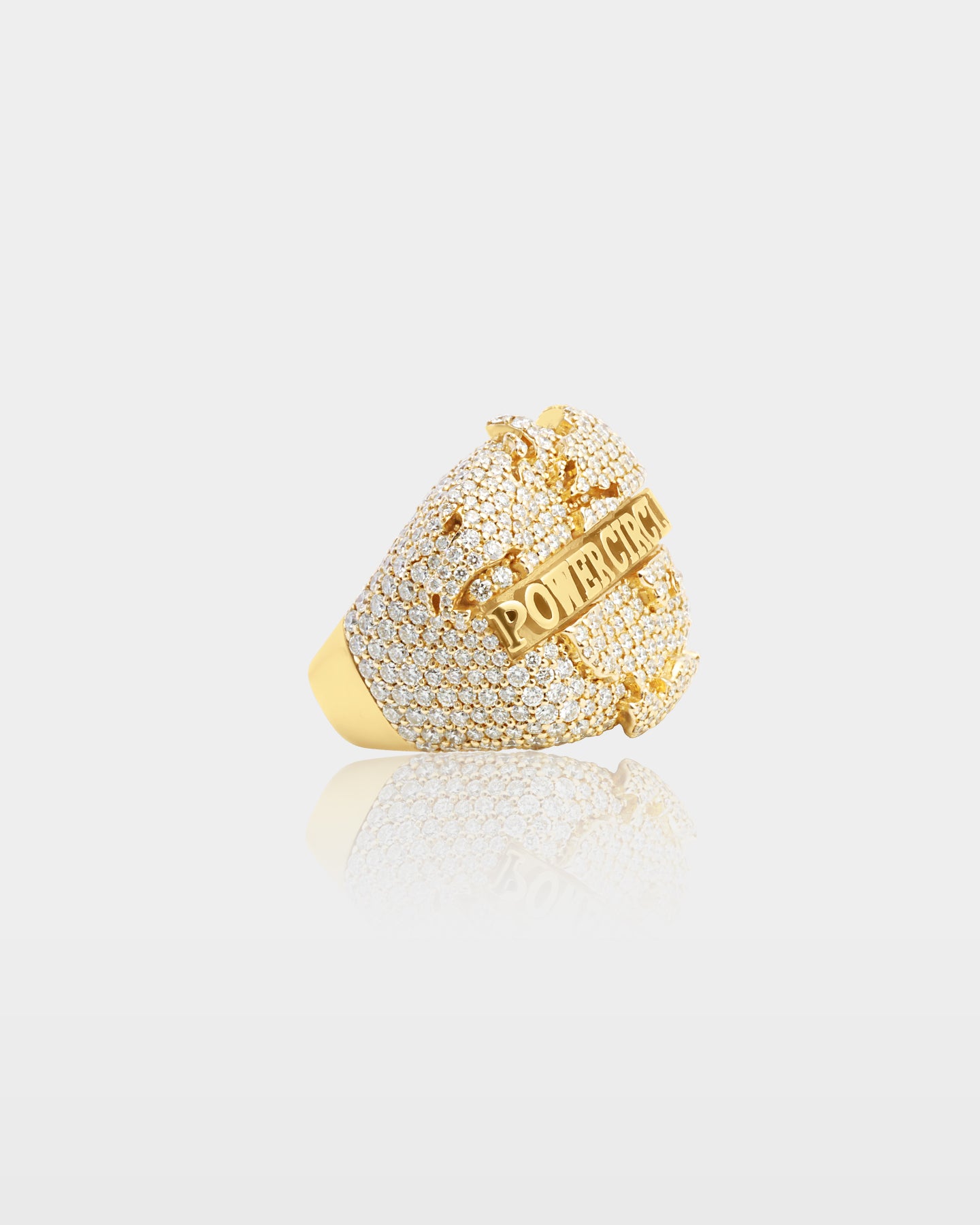 Gold 'Power Circle' Diamond Statement Ring | The Ice Champ Dallas