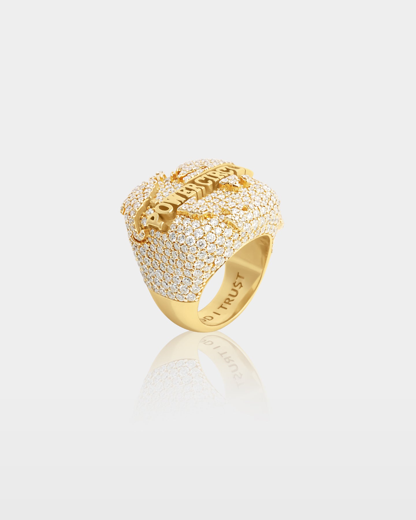 Gold 'Power Circle' Diamond Statement Ring | The Ice Champ Dallas