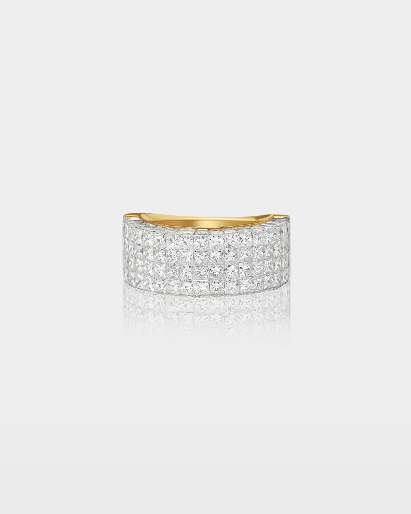 Gold Princess-Cut Diamond Statement Ring | The Ice Champ Jewelry Dallas, TX