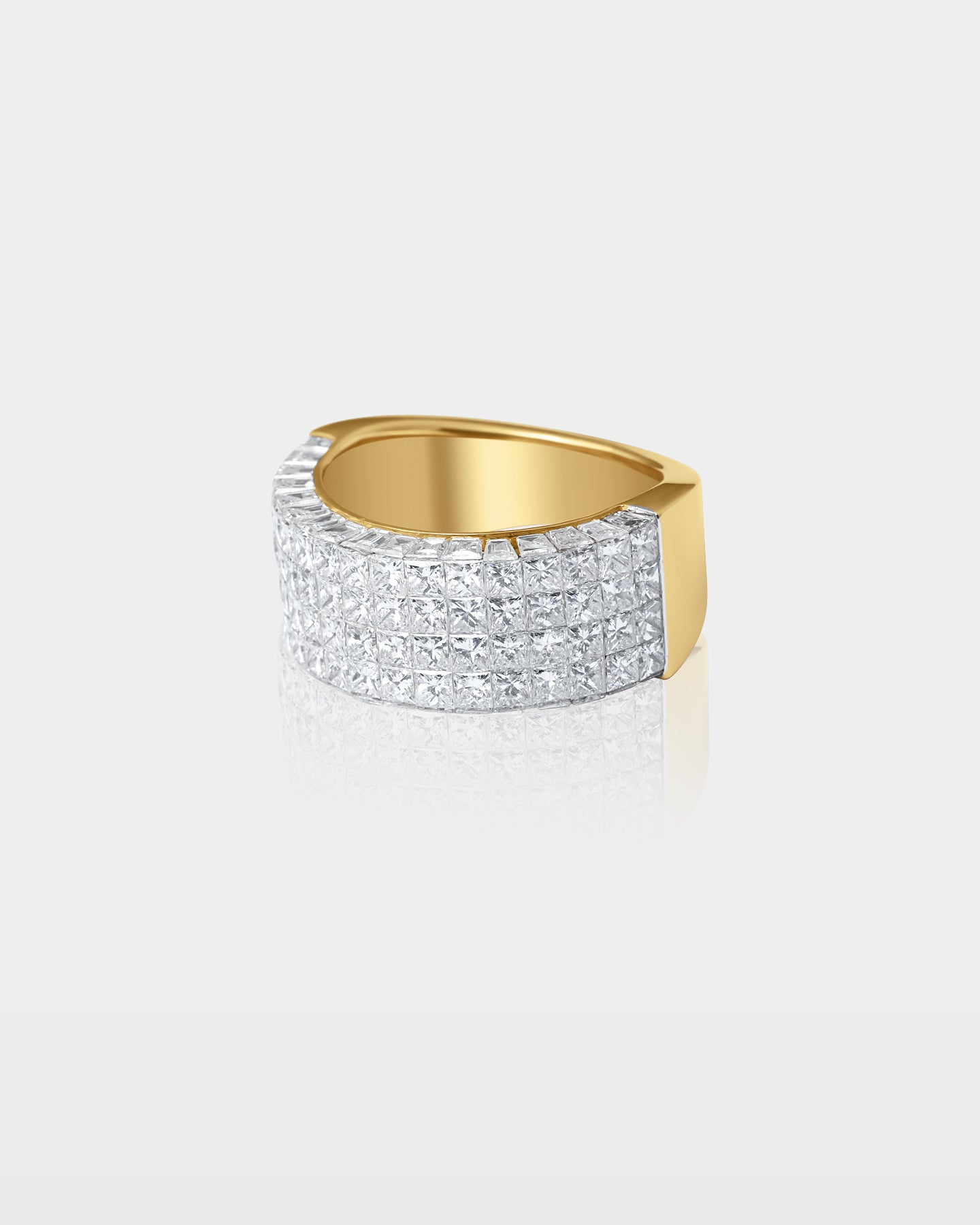 Gold Princess-Cut Diamond Statement Ring | The Ice Champ Jewelry Dallas, TX