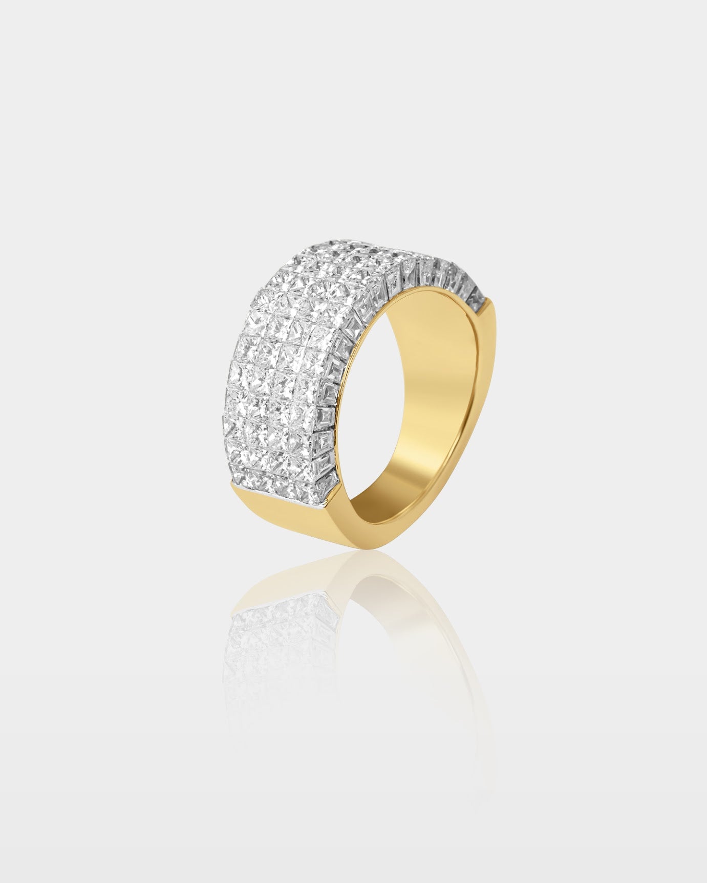 Gold Princess-Cut Diamond Statement Ring | The Ice Champ Jewelry Dallas, TX