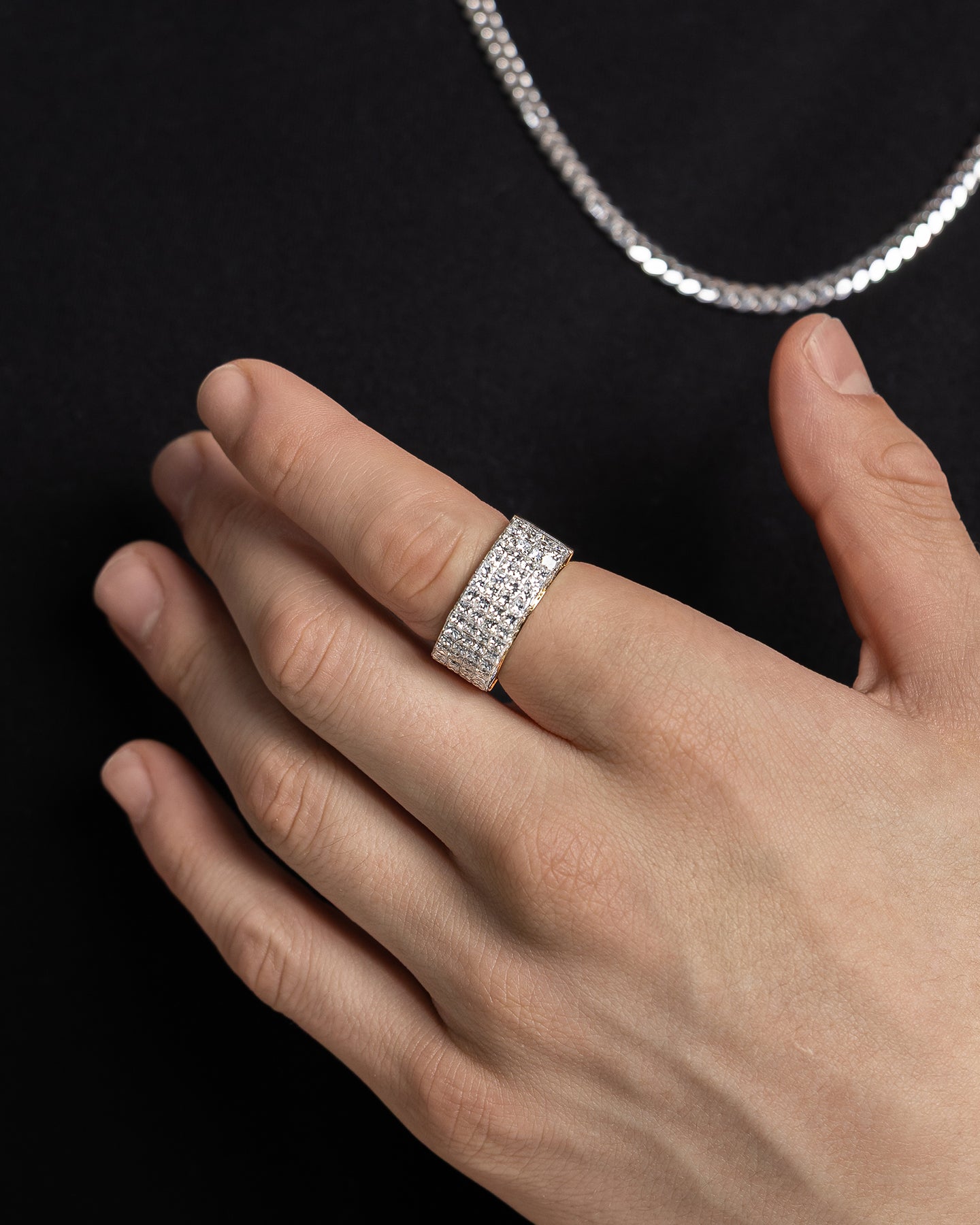 Gold Princess-Cut Diamond Statement Ring | The Ice Champ Jewelry Dallas, TX