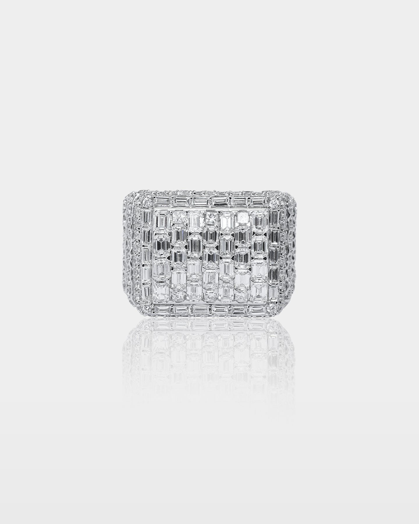 Gold Rectangular Pavé Diamond Ring | The Ice Champ Grapevine, Texas