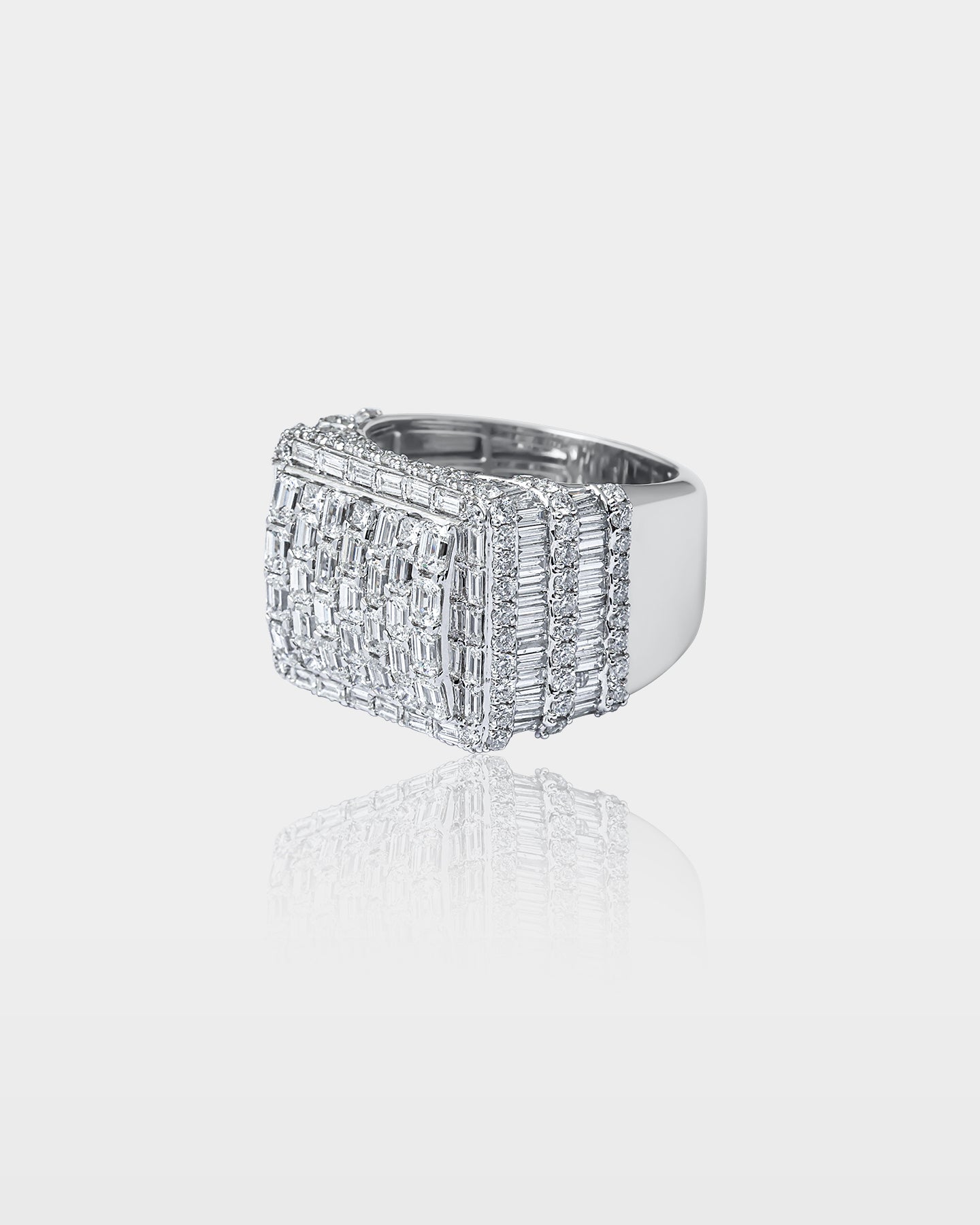 Gold Rectangular Pavé Diamond Ring | The Ice Champ Grapevine, Texas