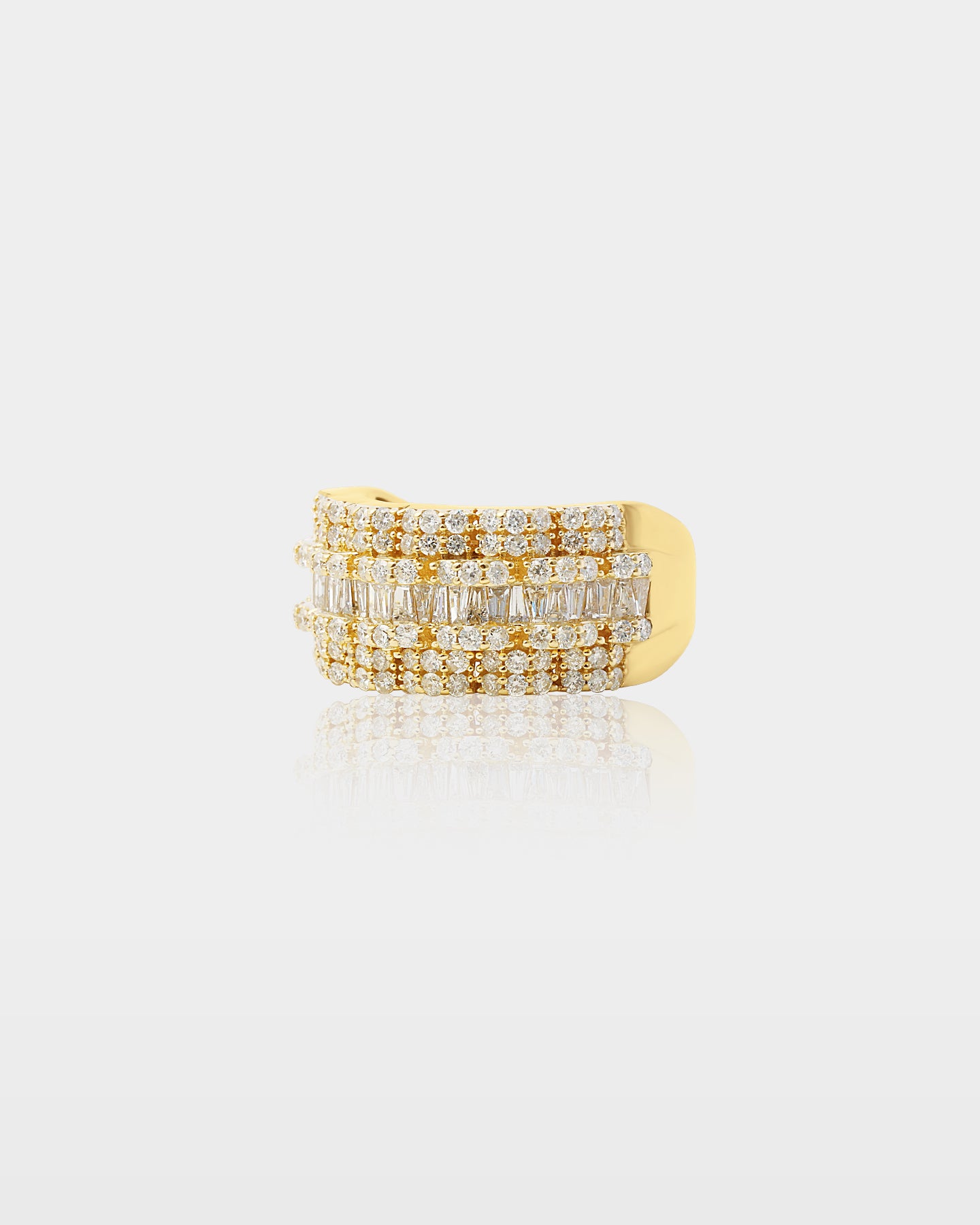 Gold Round & Baguette Half Eternity Band | The Ice Champ Dallas
