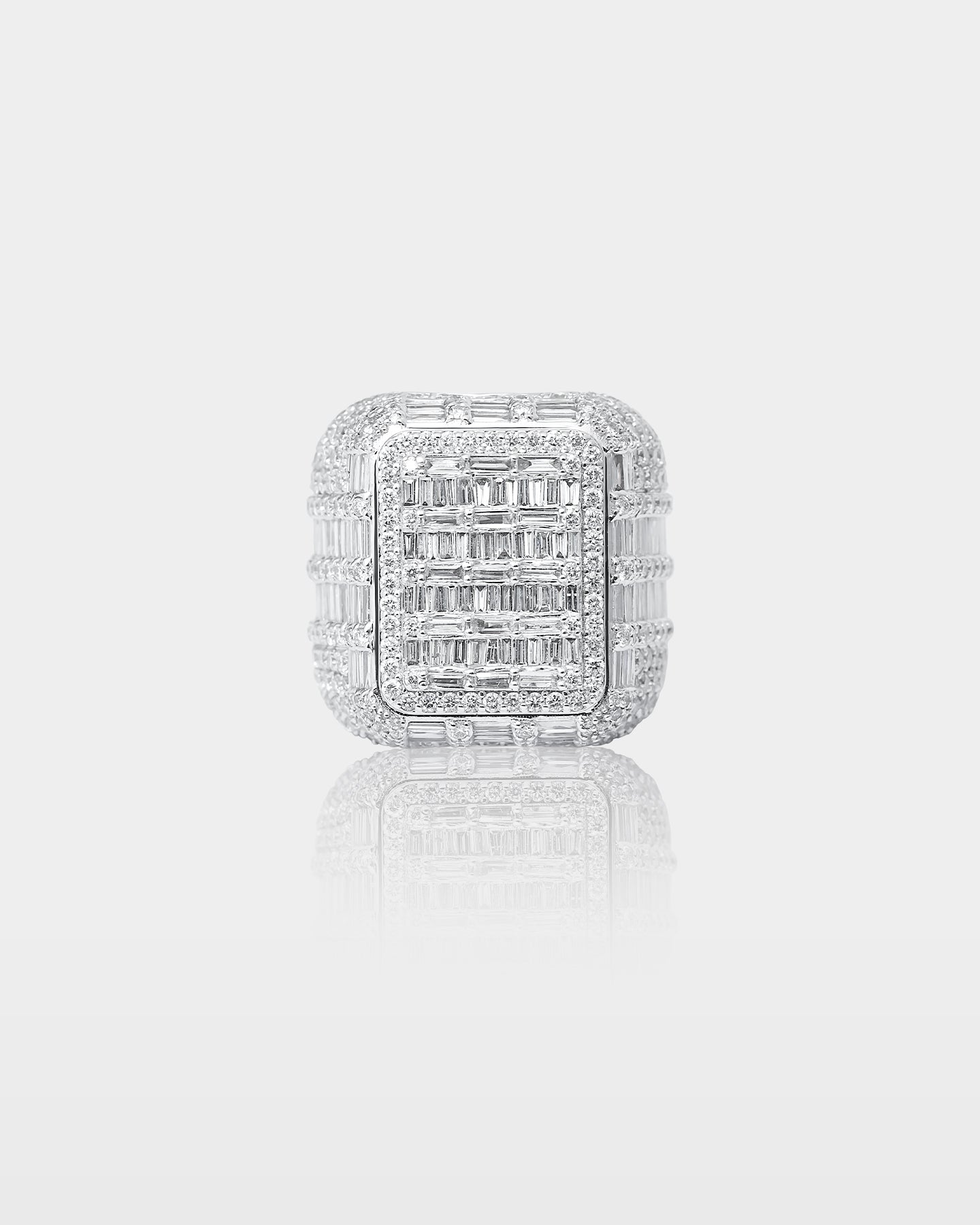 Gold Square Face Natural Diamond Ring | The Ice Champ Dallas, Texas