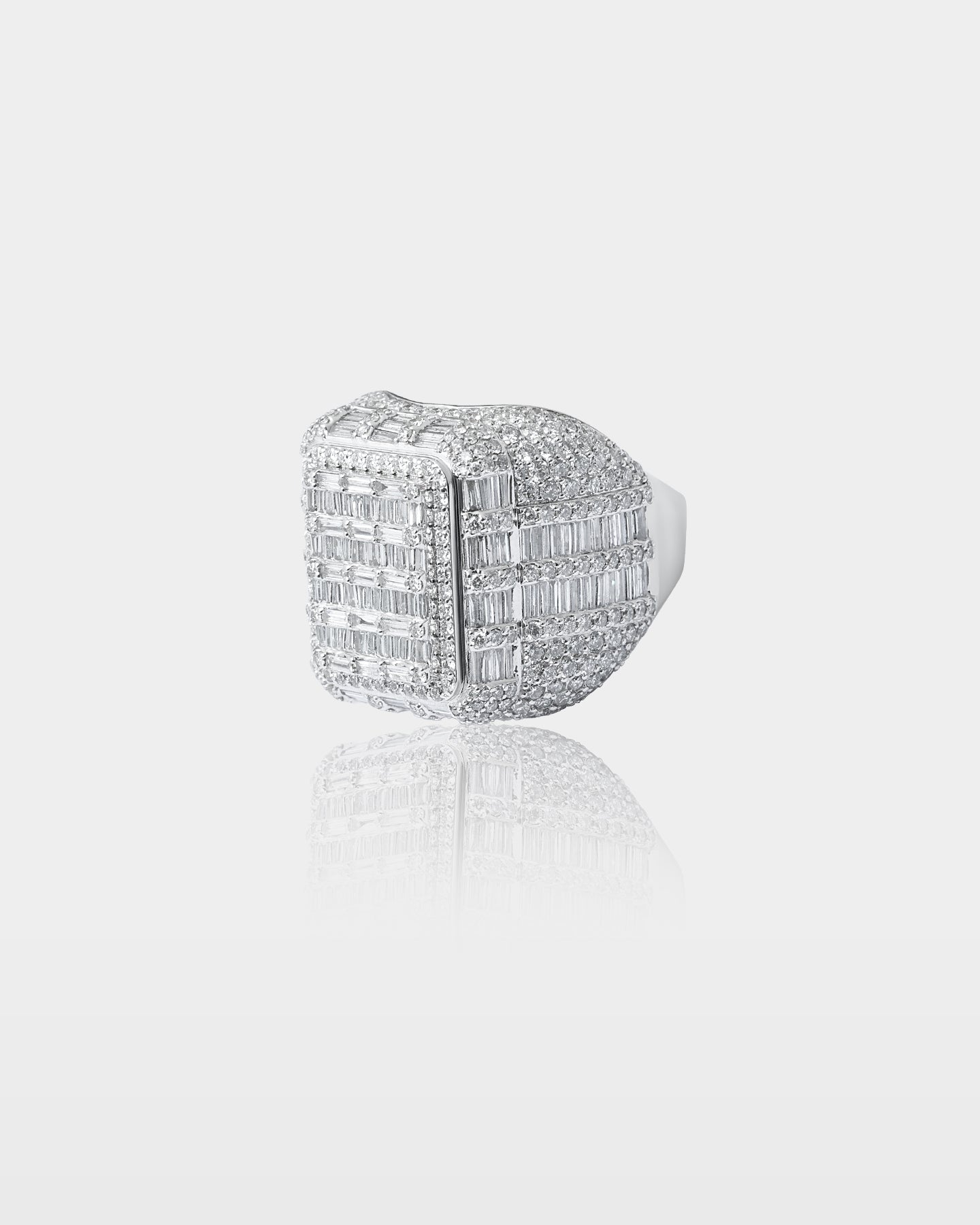 Gold Square Face Natural Diamond Ring | The Ice Champ Dallas, Texas