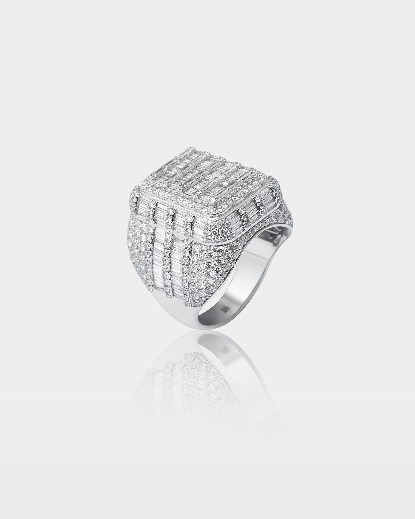 Gold Square Face Natural Diamond Ring | The Ice Champ Dallas, Texas