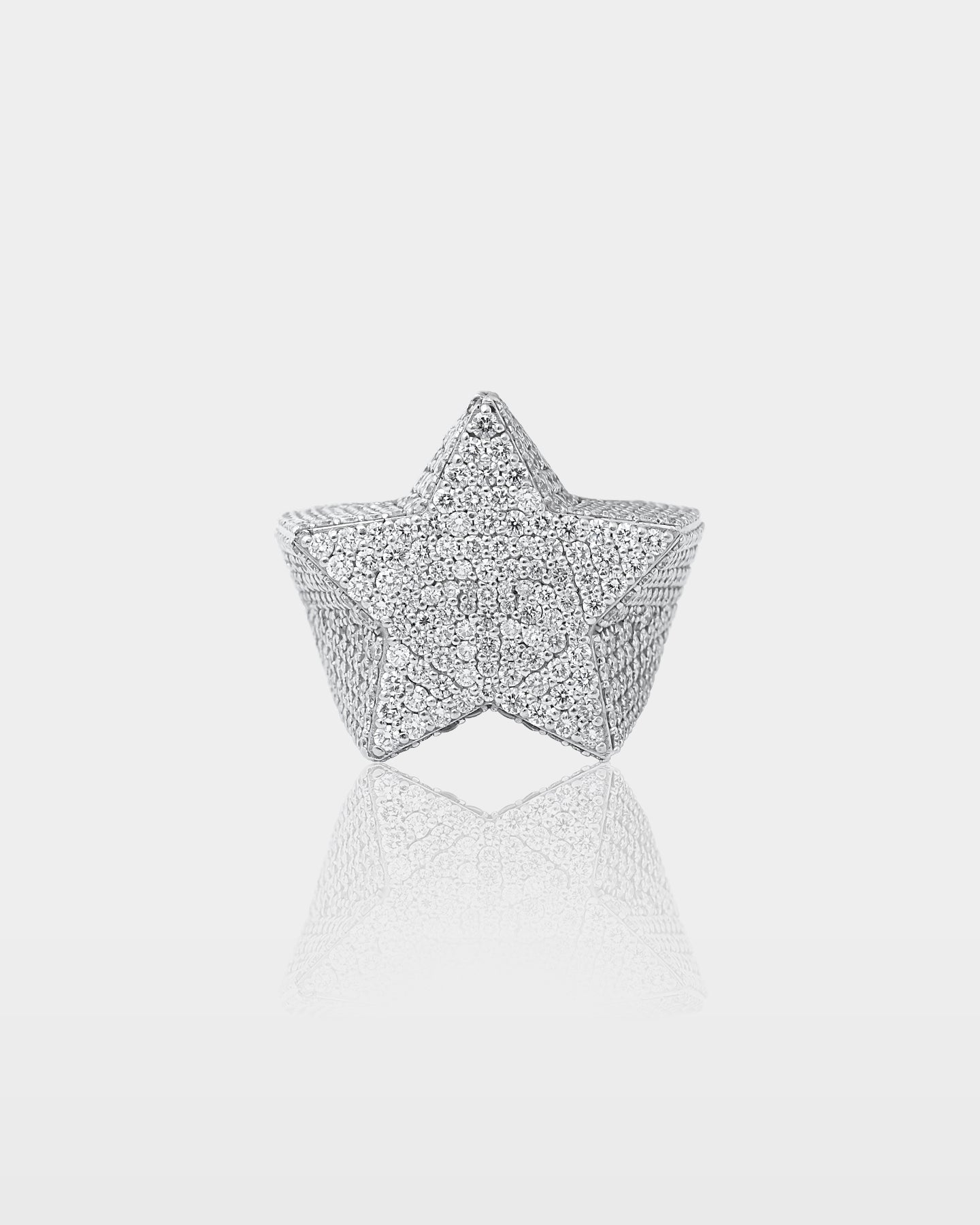 Gold Star Natural Diamond Eternity Signet Ring | The Ice Champ Dallas, Texas